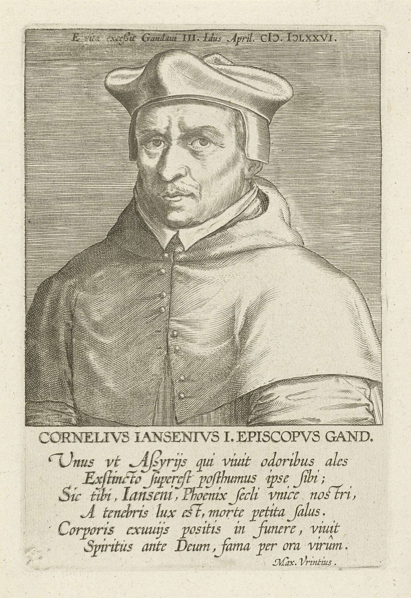 Portret van Cornelius Jansenius by Philips Galle