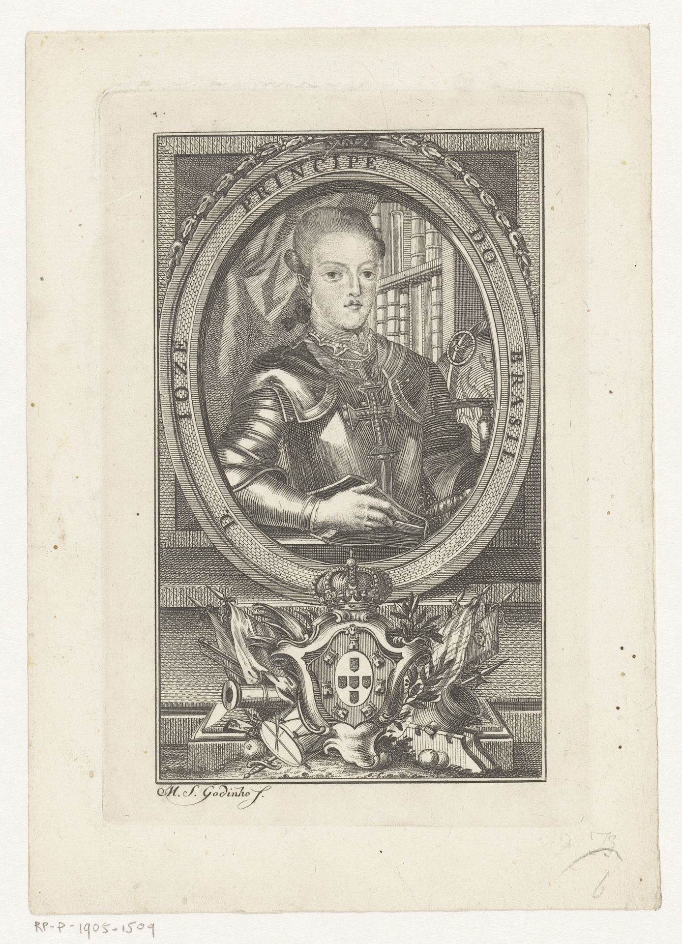 Portret van José, prins van Brazilië by Manuel da Silva Godinho
