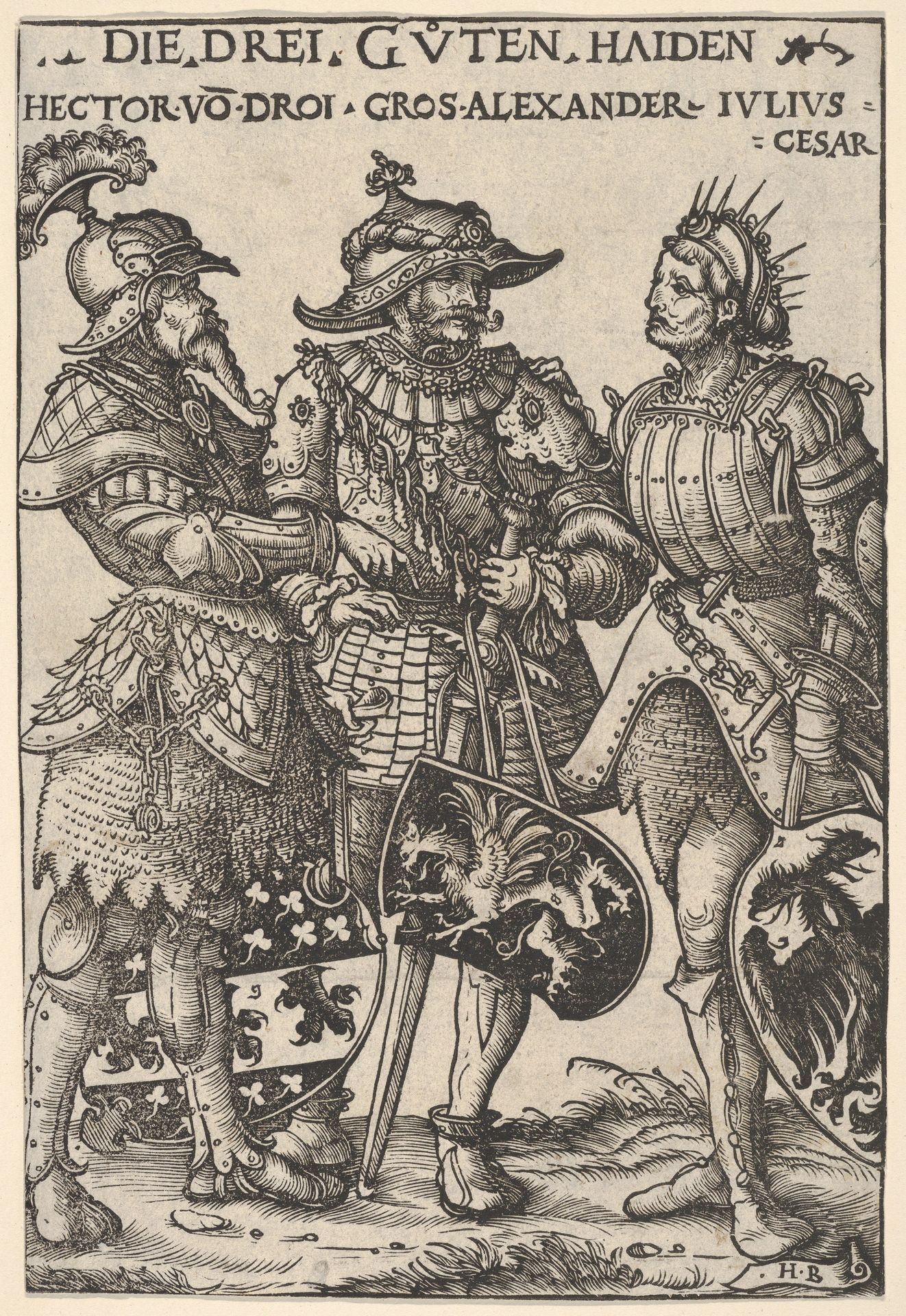 The Three Heathen Heroes (Die Drei Guten Haiden), from "Heroes and Heroines" by Hans Burgkmair