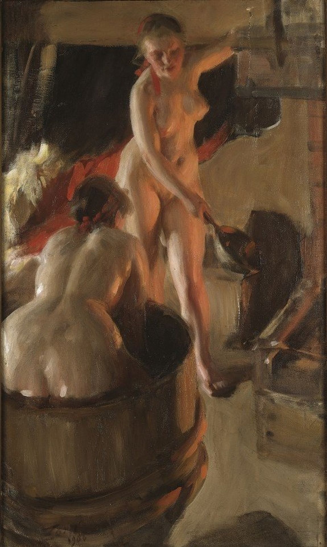 Girls from Dalarna Having a Bath by Anders Zorn
