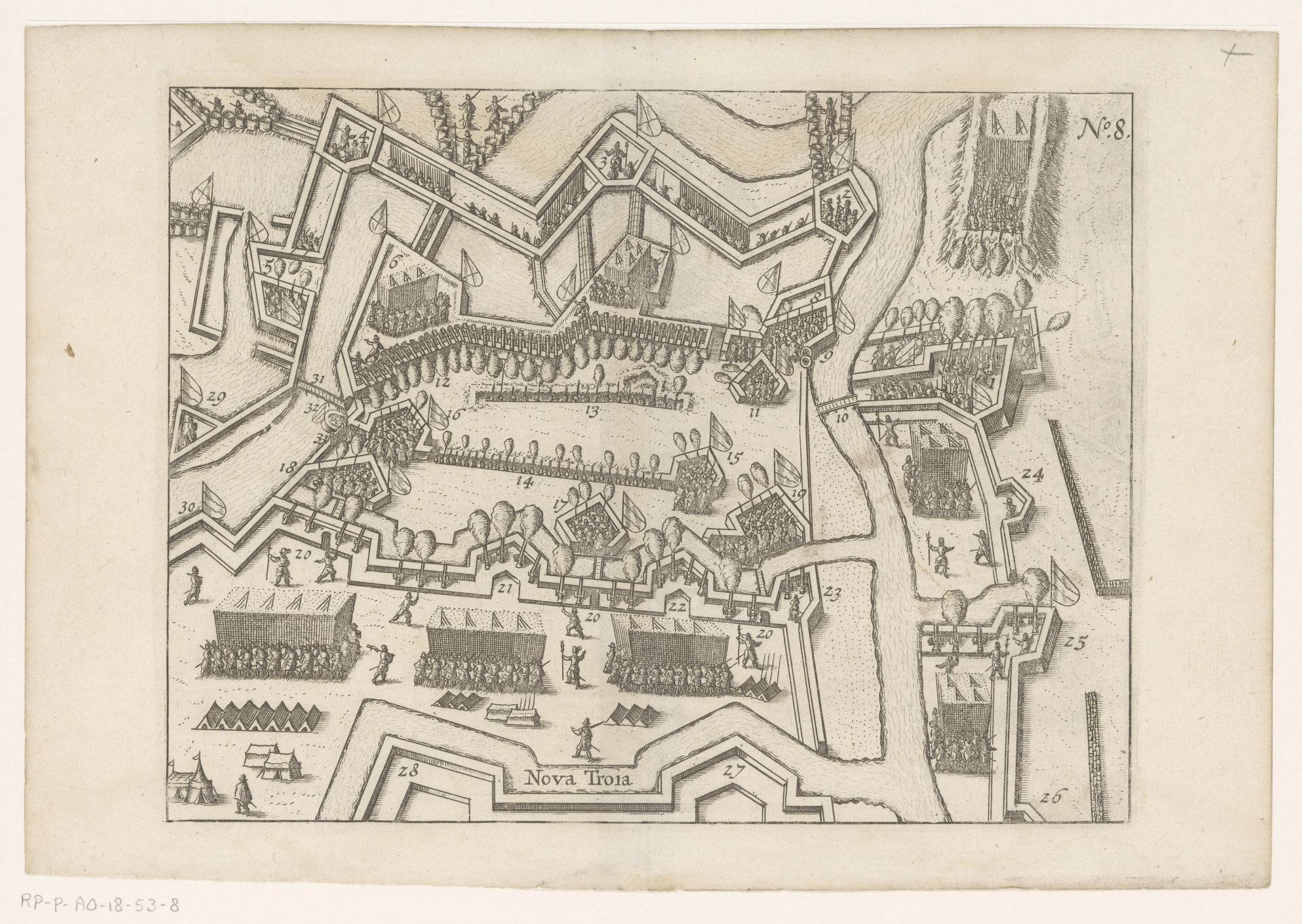 Beleg van Oostende: de afsnijdingen en het Nieuwe Troje, 1604 by Anonymous