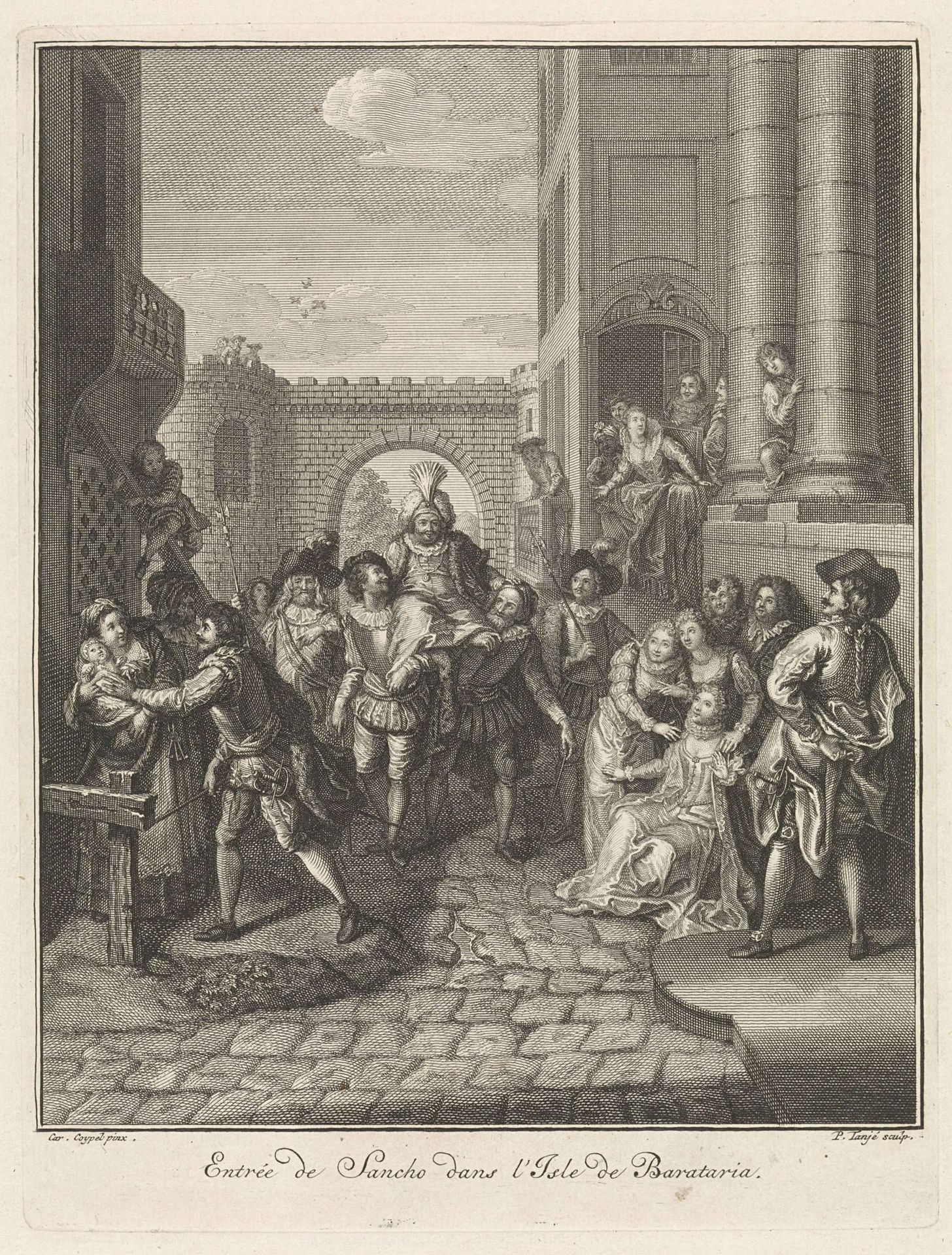 Aankomst van Sancho Panza op het eiland Barataria by Pieter Tanjé