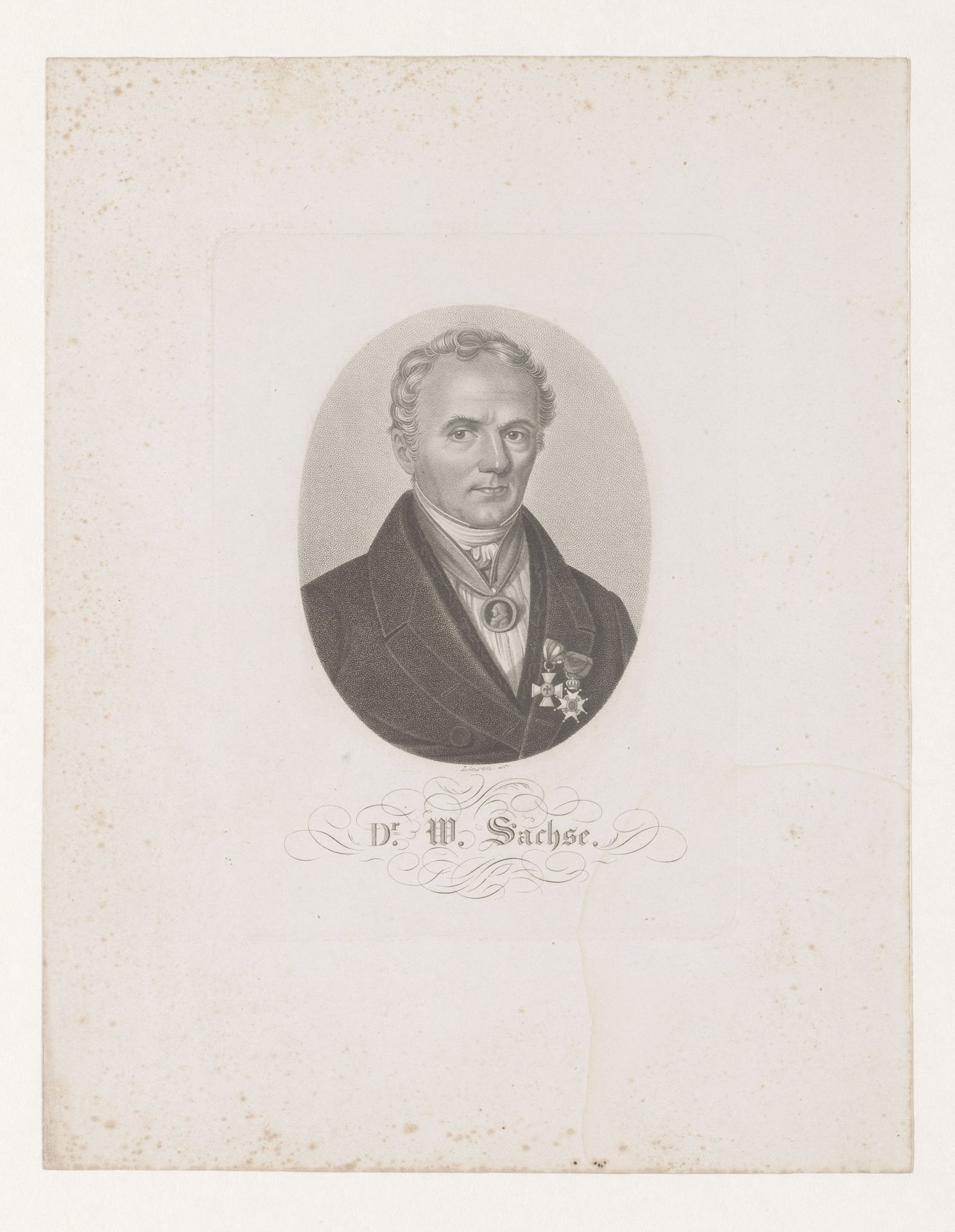 Portret van Johann David Wilhelm Sachse by L. Linsen