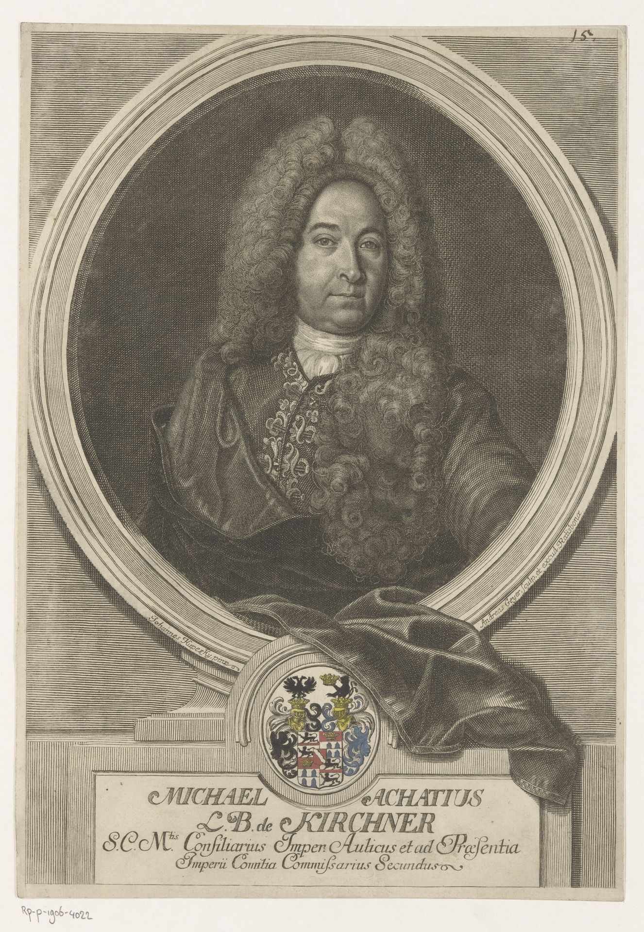 Portret van Michael Achatius Kirchner by Andreas Geyer