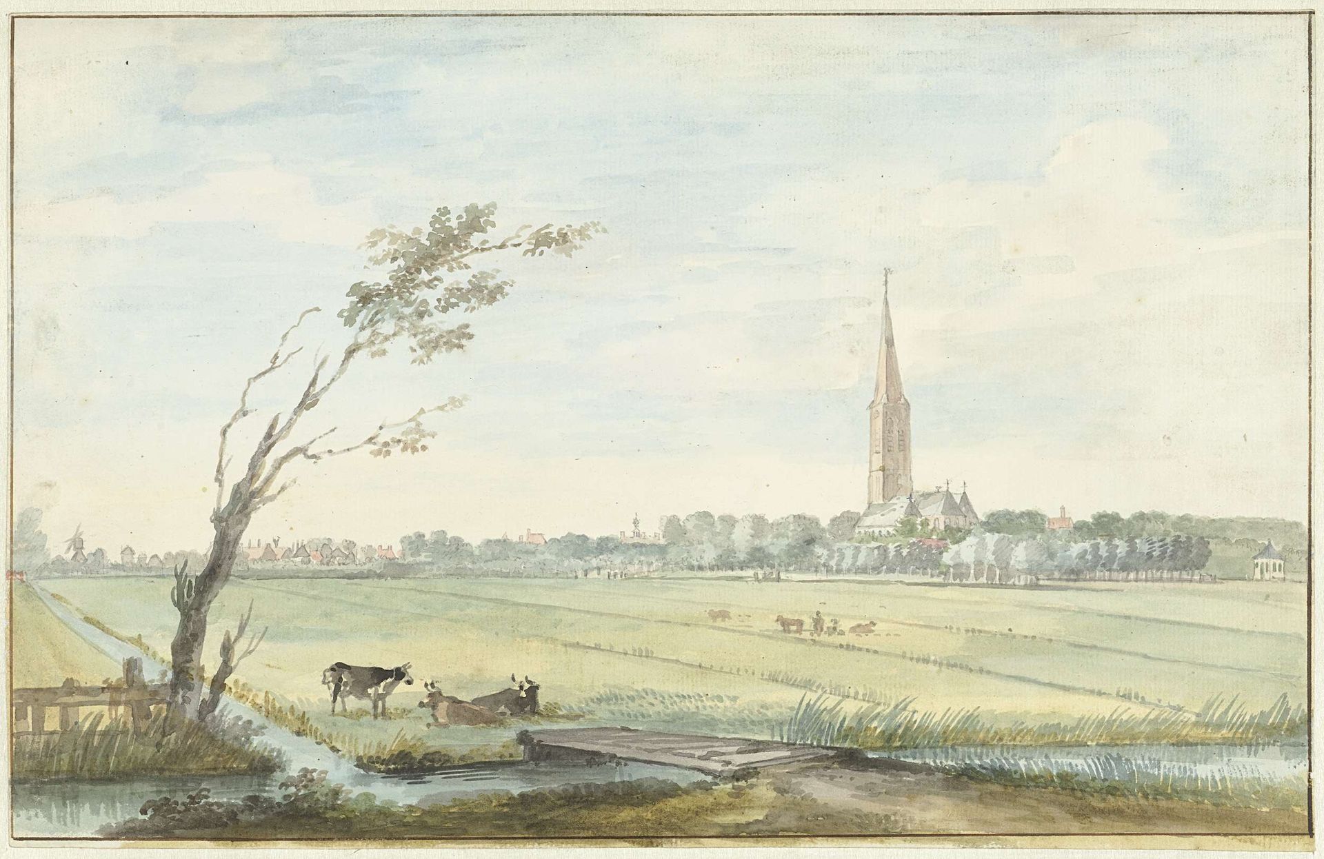 Het dorp 's-Gravezande by Aert Schouman