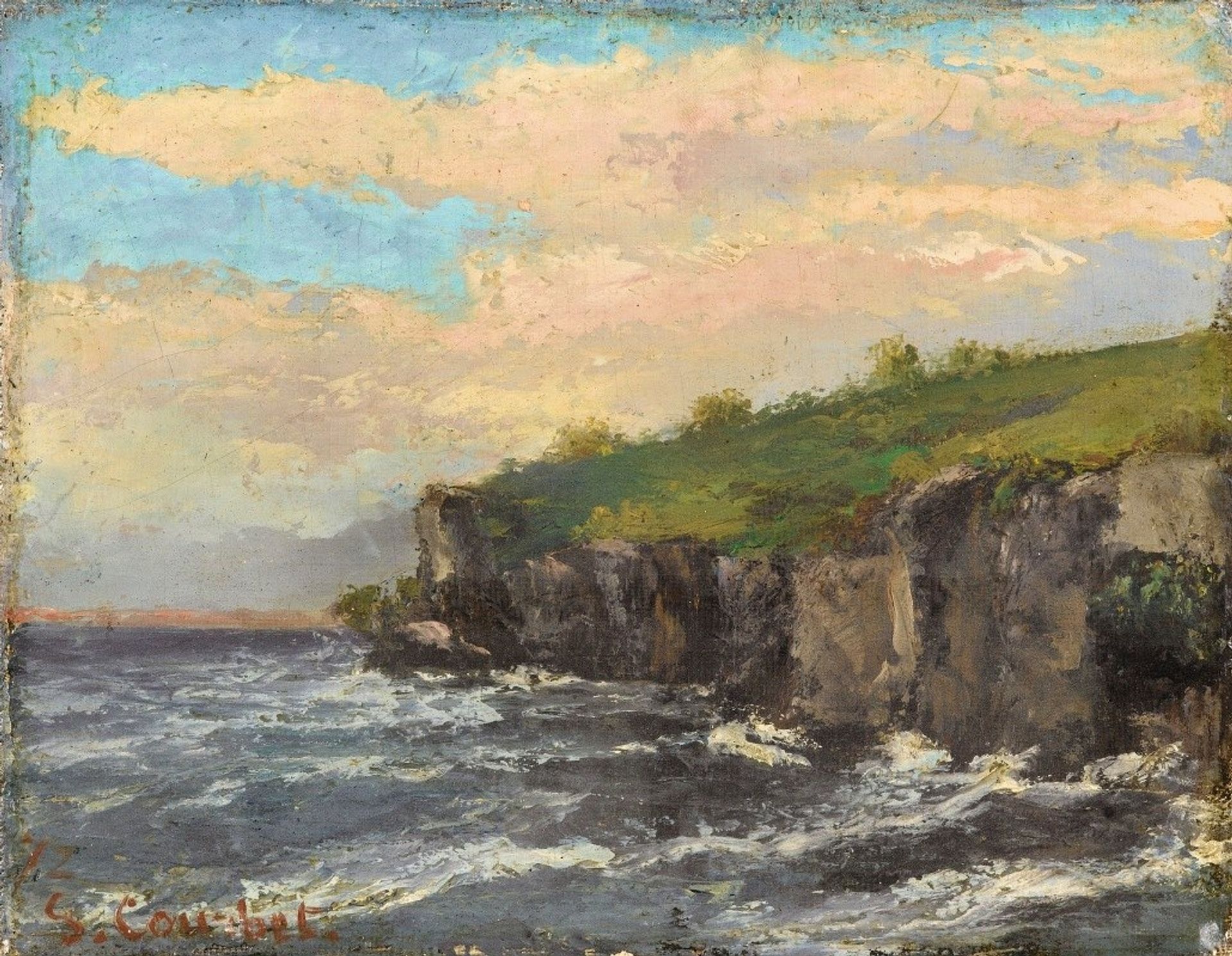 Cliff By The Water by Gustave Courbet