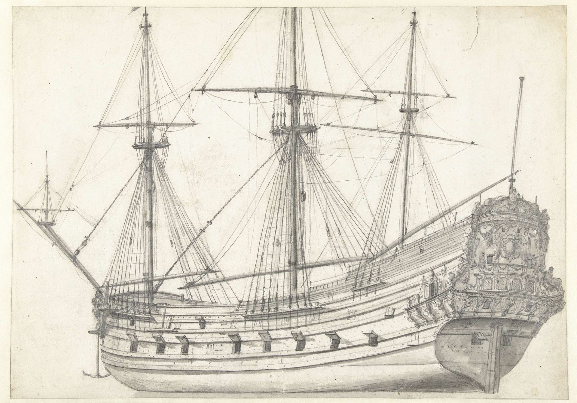 Driemaster van de Amsterdamse Admiraliteit by Jan Abrahamsz. Beerstraten
