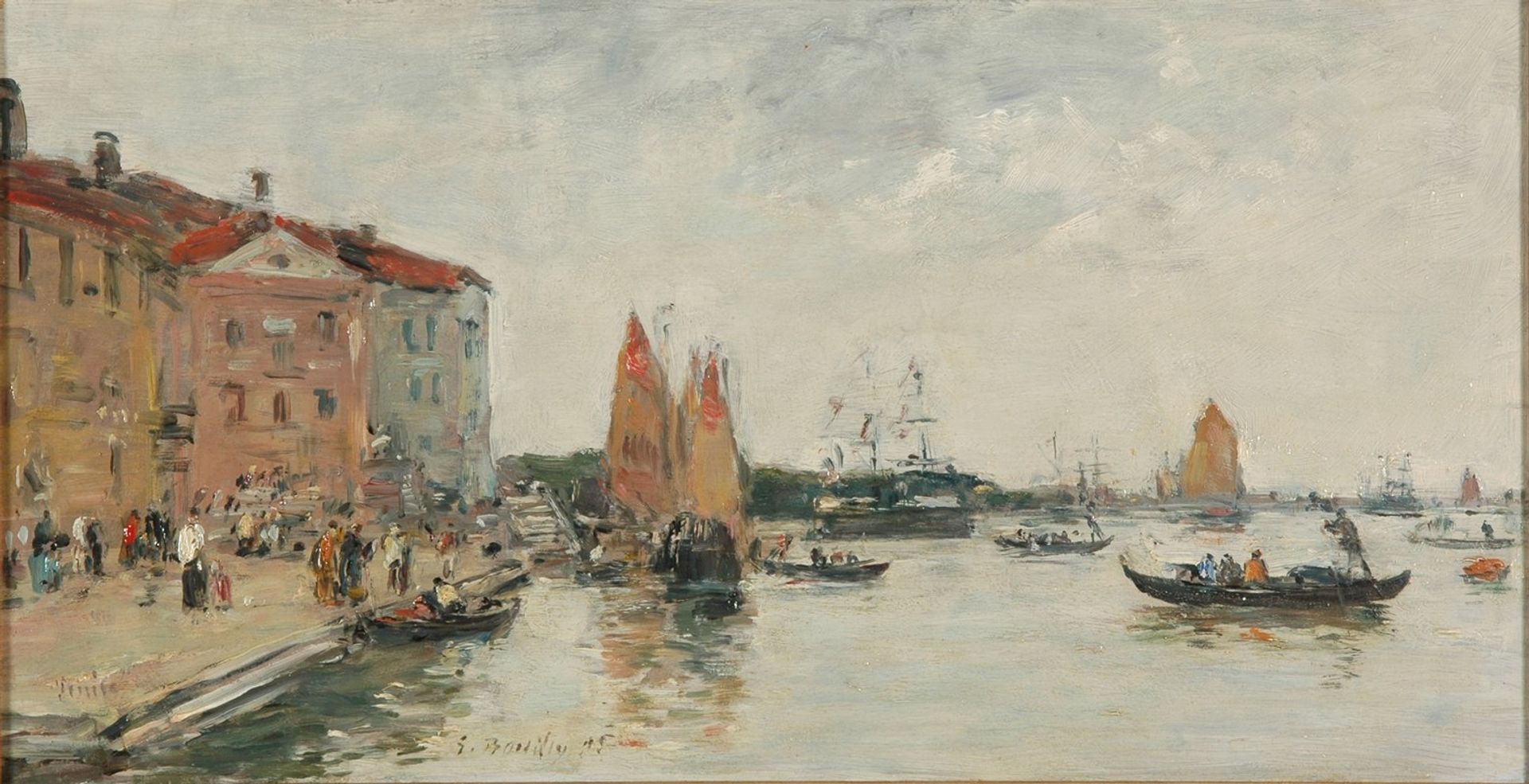 Venise; le quai et l’église San Biagio by Eugène Boudin