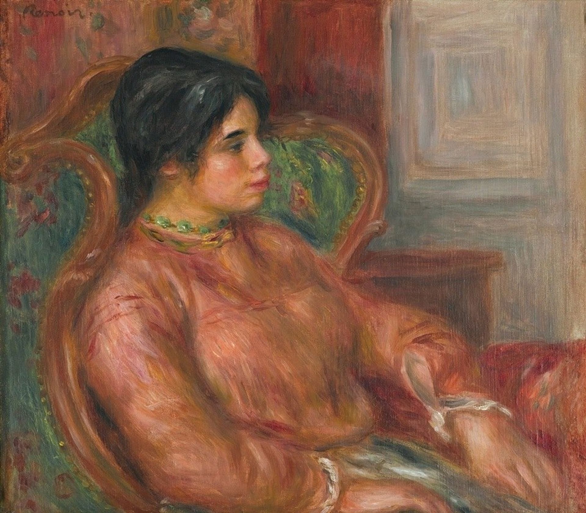 Femme au Fauteuil Vert by Pierre-Auguste Renoir