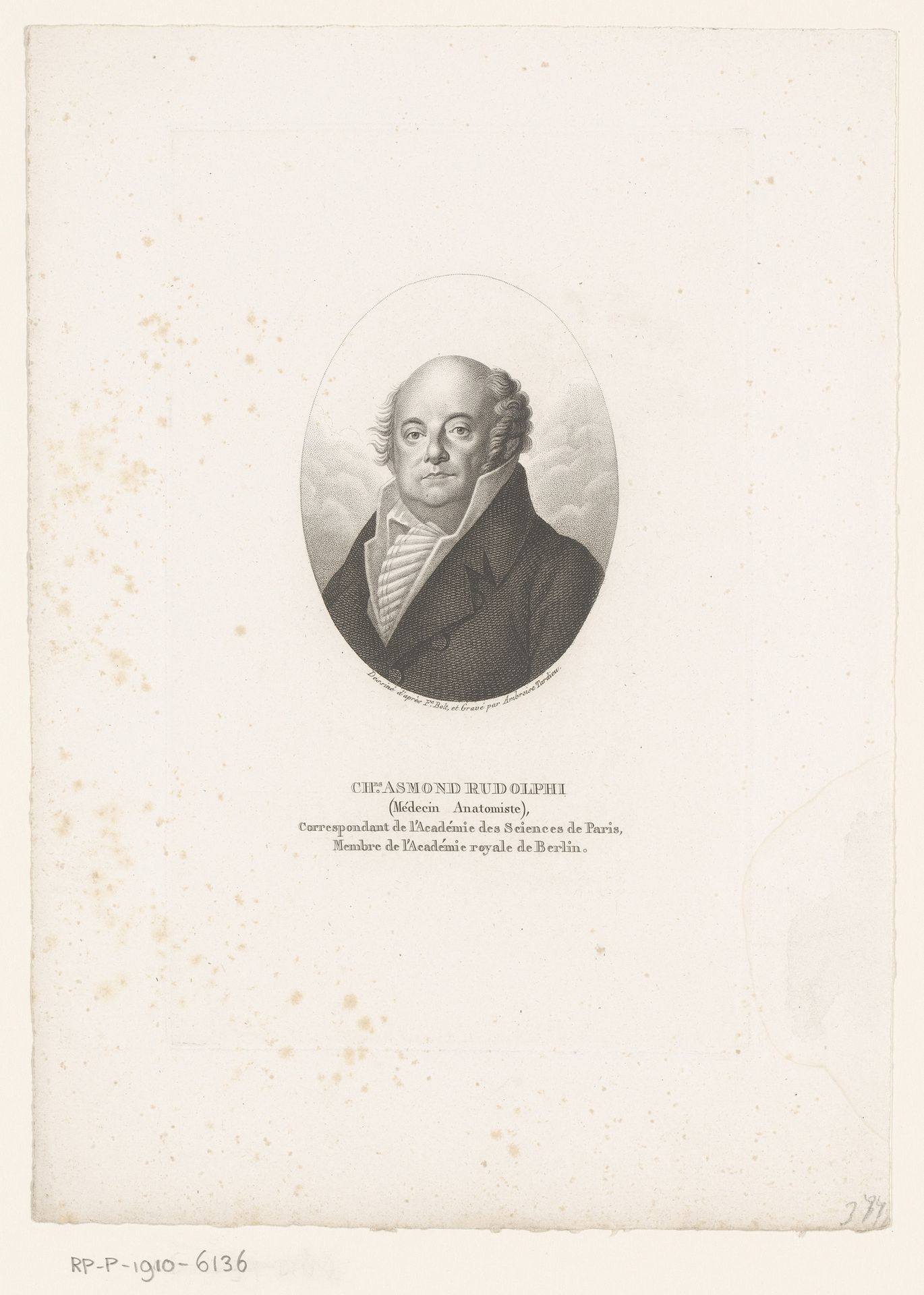 Portret van Jean Baptiste Rousseau by Ambroise Tardieu
