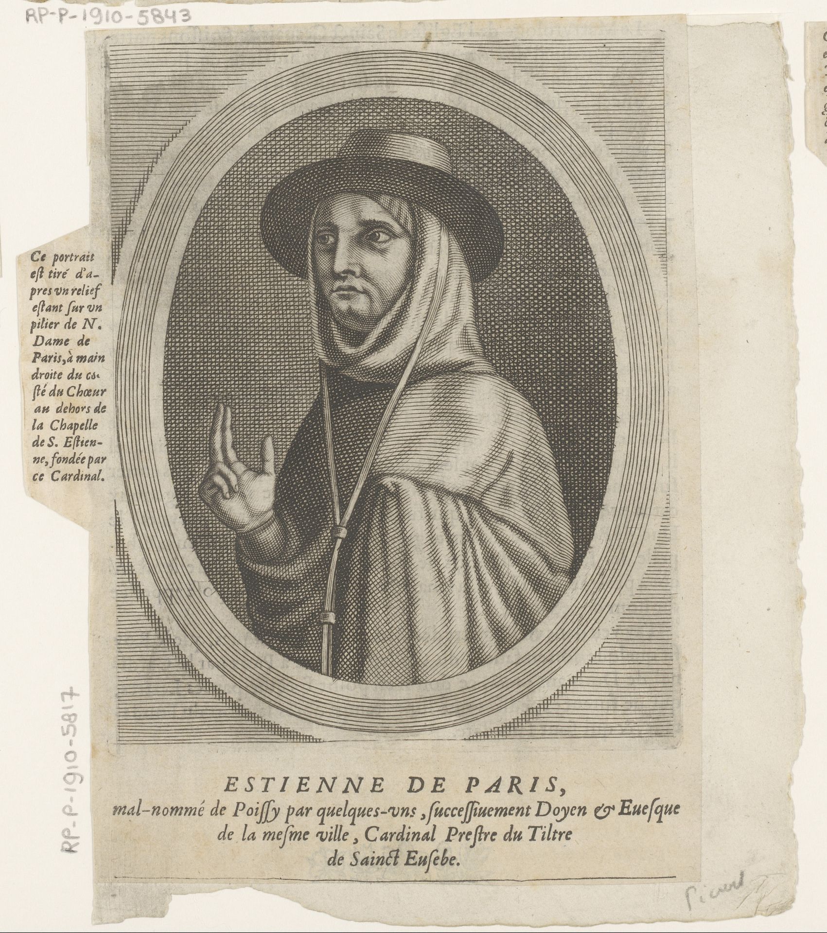 Portret van Etienne de Poissy by Etienne Picart