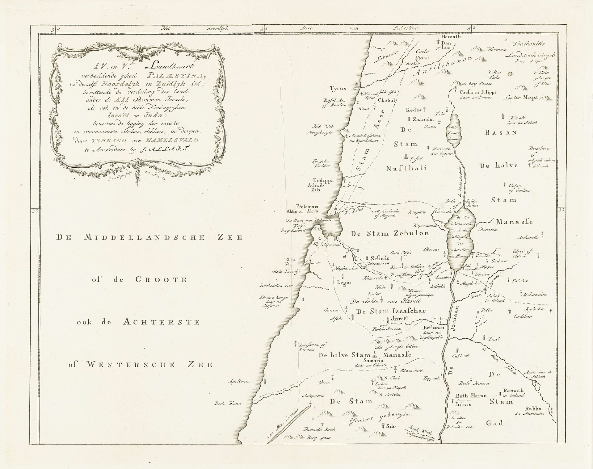Kaart van Palestina by Jan van Jagen