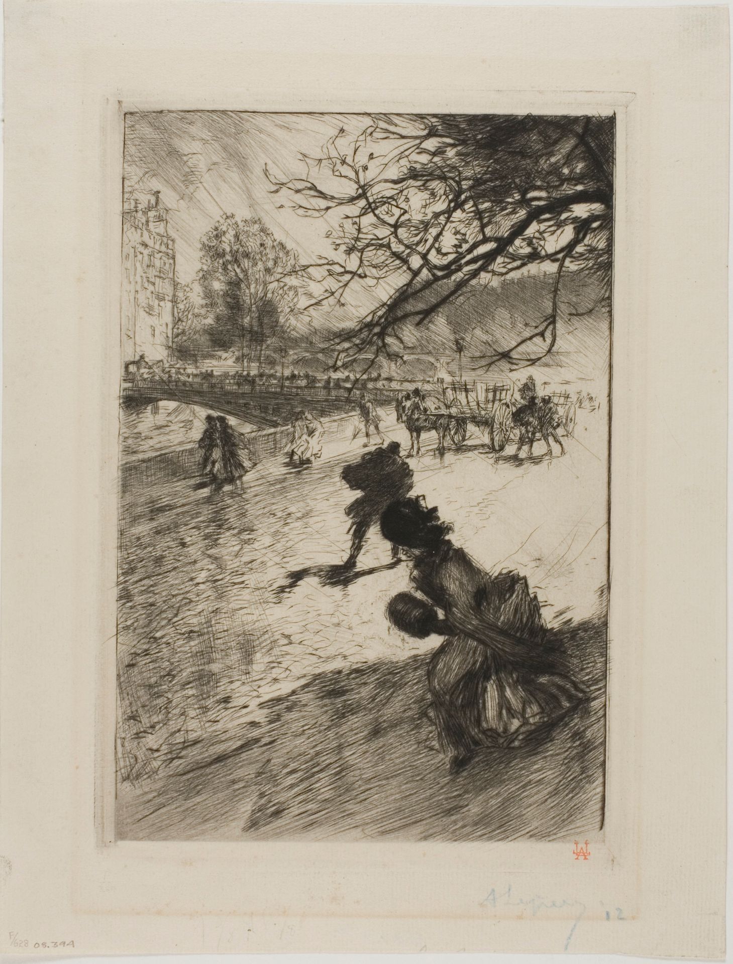 Showers by Auguste-Louis Lepère