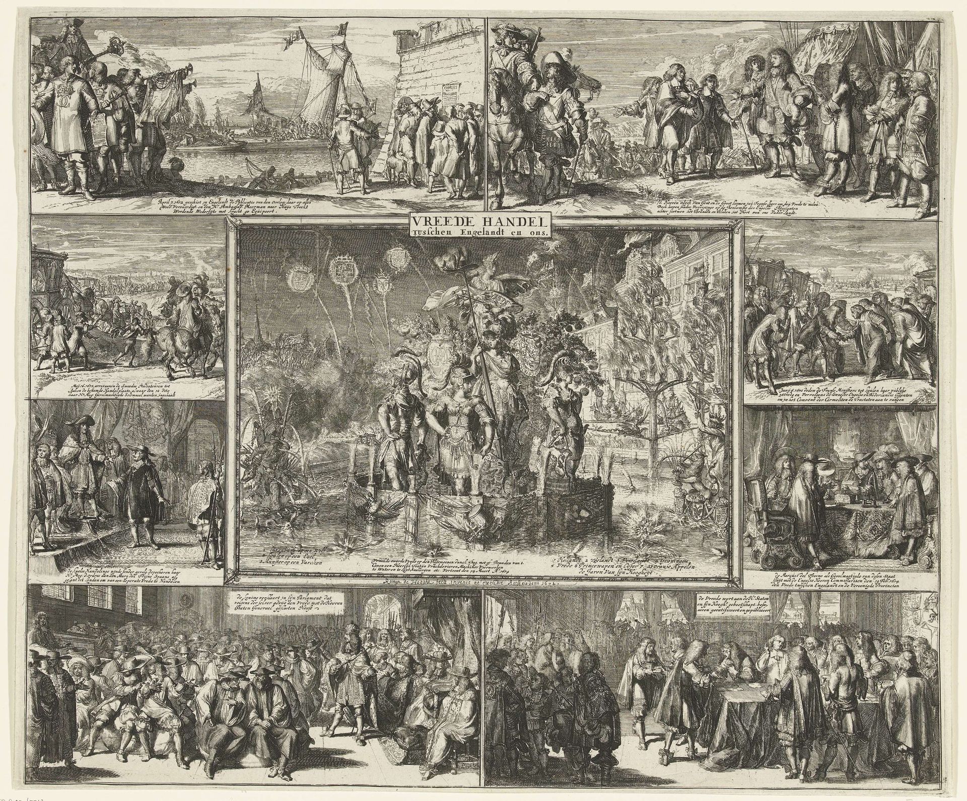 De vrede van Westminster, 1674 by Romeyn de Hooghe