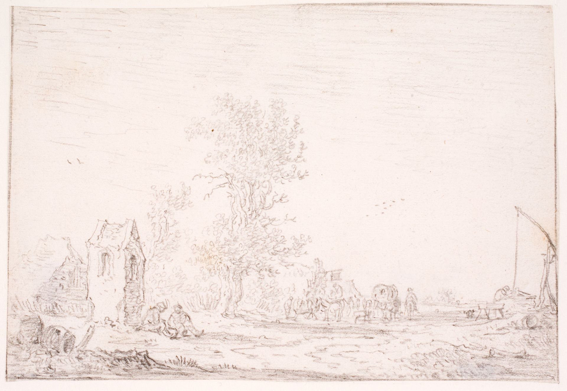 Landskab med Petronellakapellet i De Bilt by Jan van Goyen