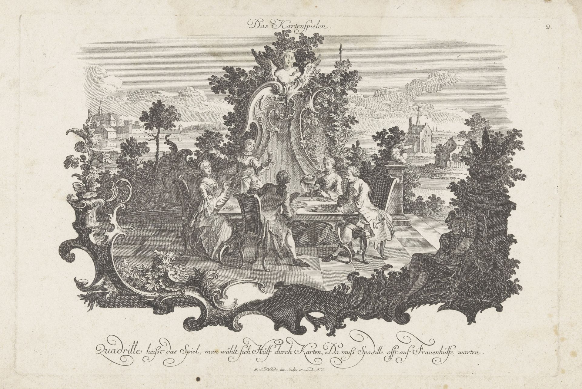 Kaartspel by Johann Esaias Nilson