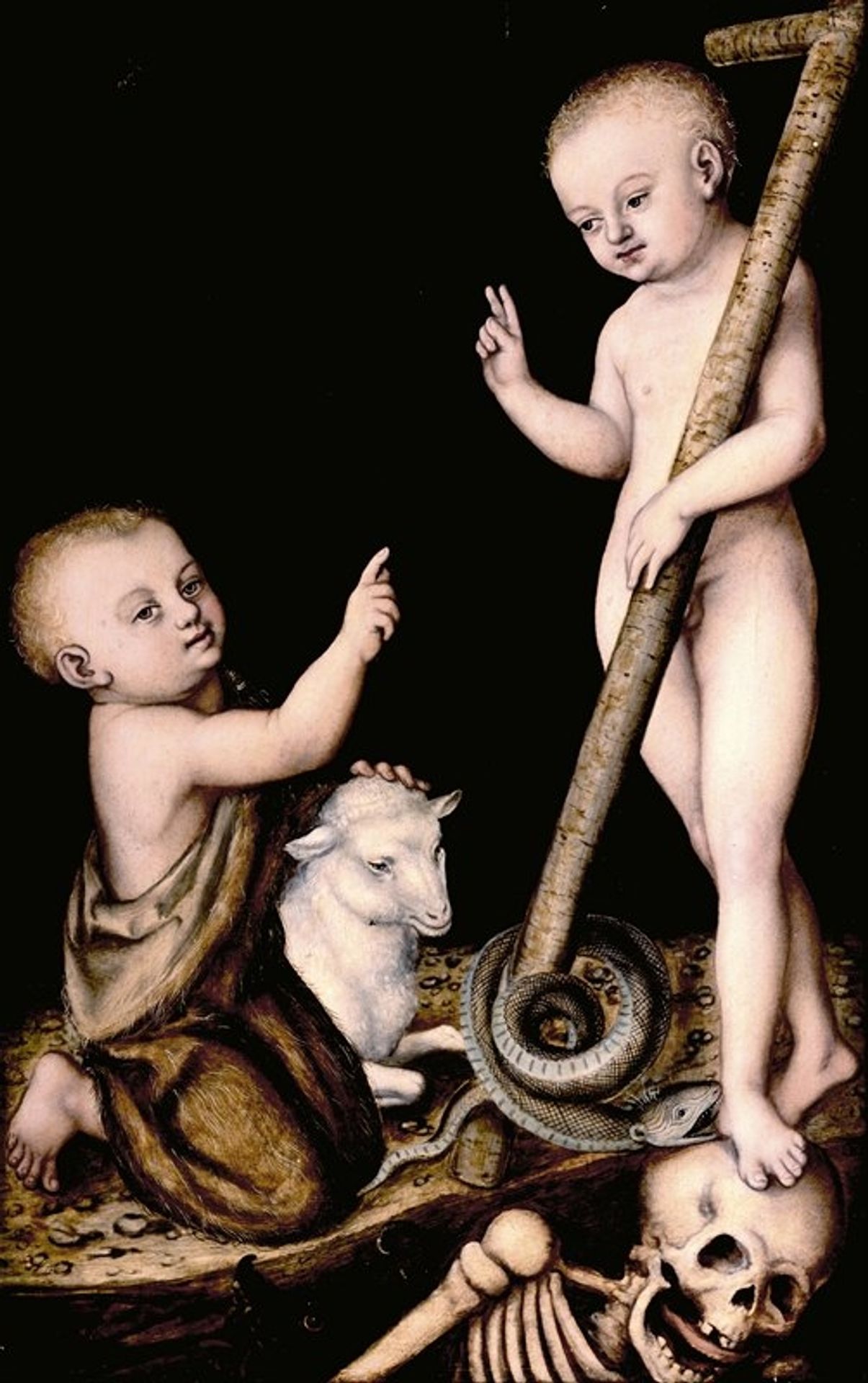Adoration of The Child Jesus by St John the Baptist by Lucas Cranach the Elder