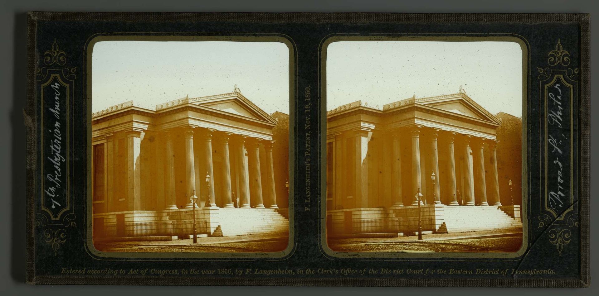 Gezicht op de First Presbyterian Church in Philadelphia by Frederick Langenheim