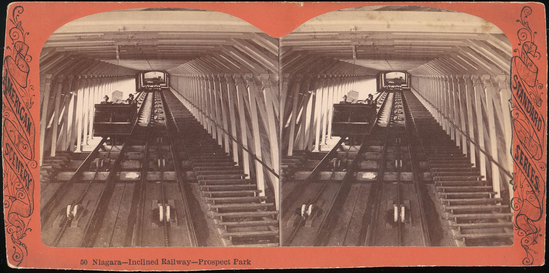 [Group of 3 Stereograph Views of Bridges and Railways at Niagara] by American Scenery