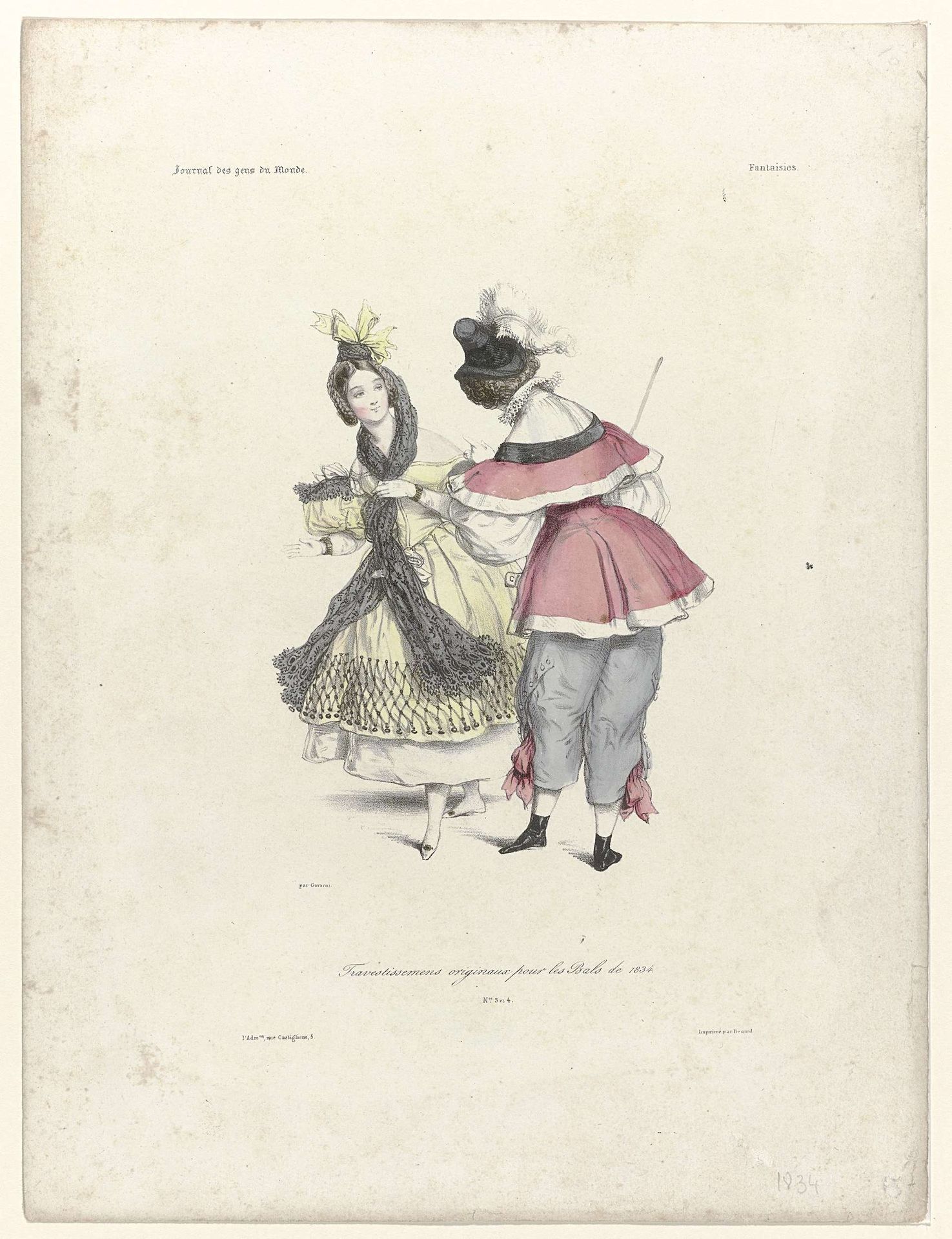 Journal des Gens du Monde, 1834, No. 3 et 4 :Travestissements originaux (...) by Anonymous