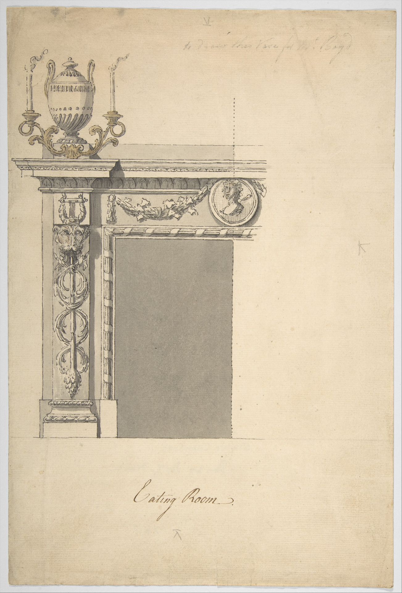 Design for a Chimneypiece in the Eating-room, Danson Park, Kent by Sir William Chambers