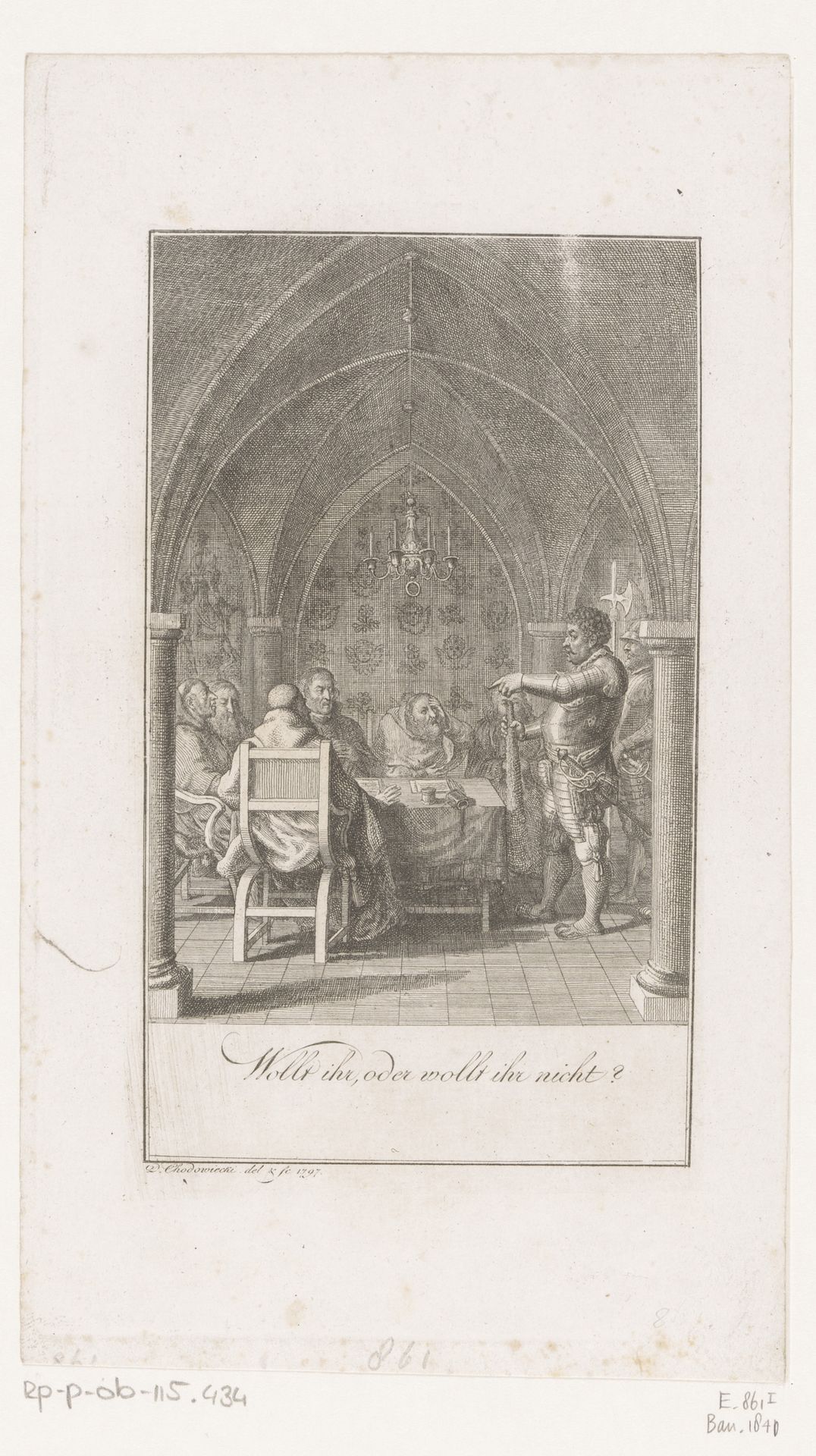 Procopius de Grote bij het concilie van Bazel by Daniel Nikolaus Chodowiecki