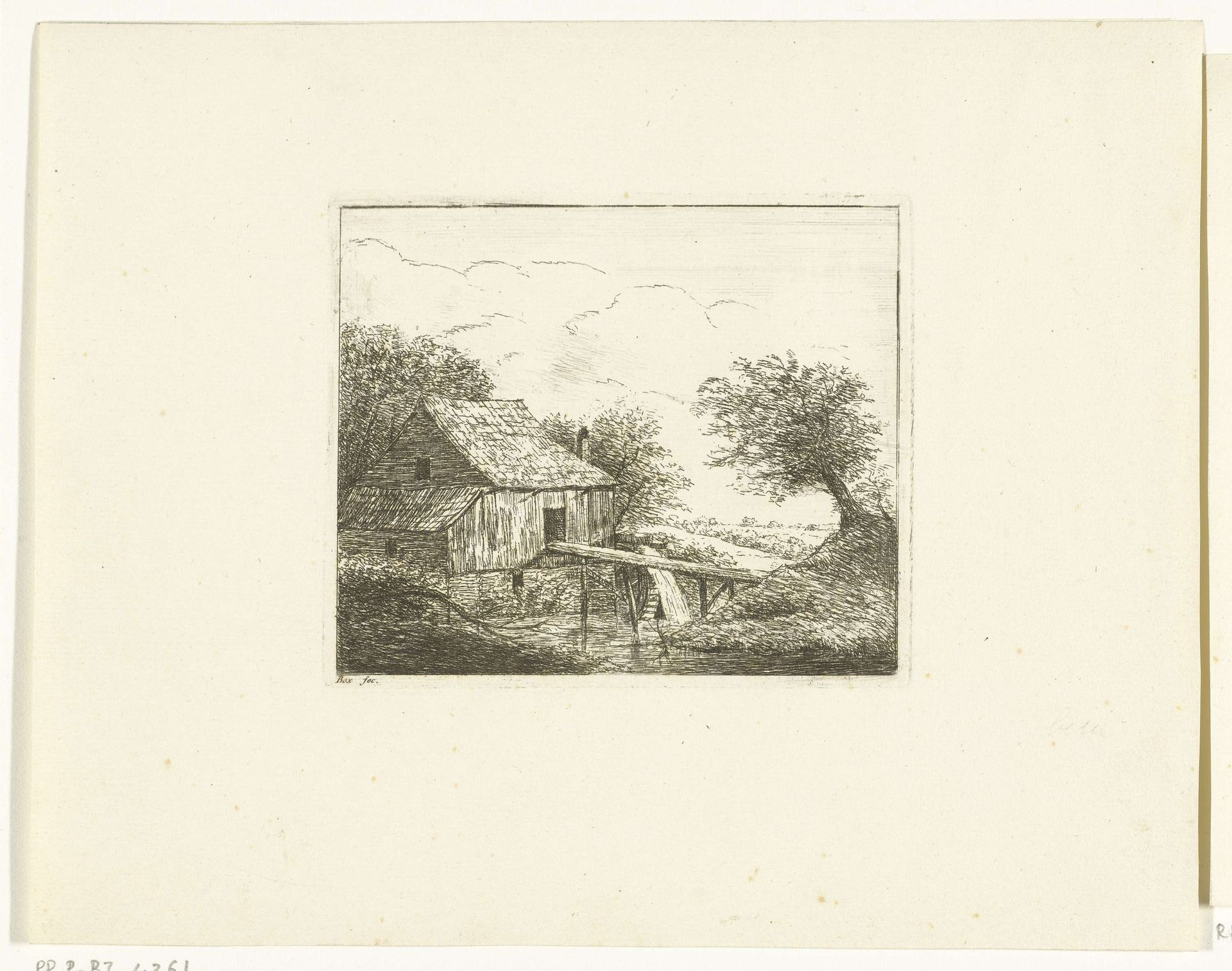 Watermolen met brug over de rivier by Hans Willem Box
