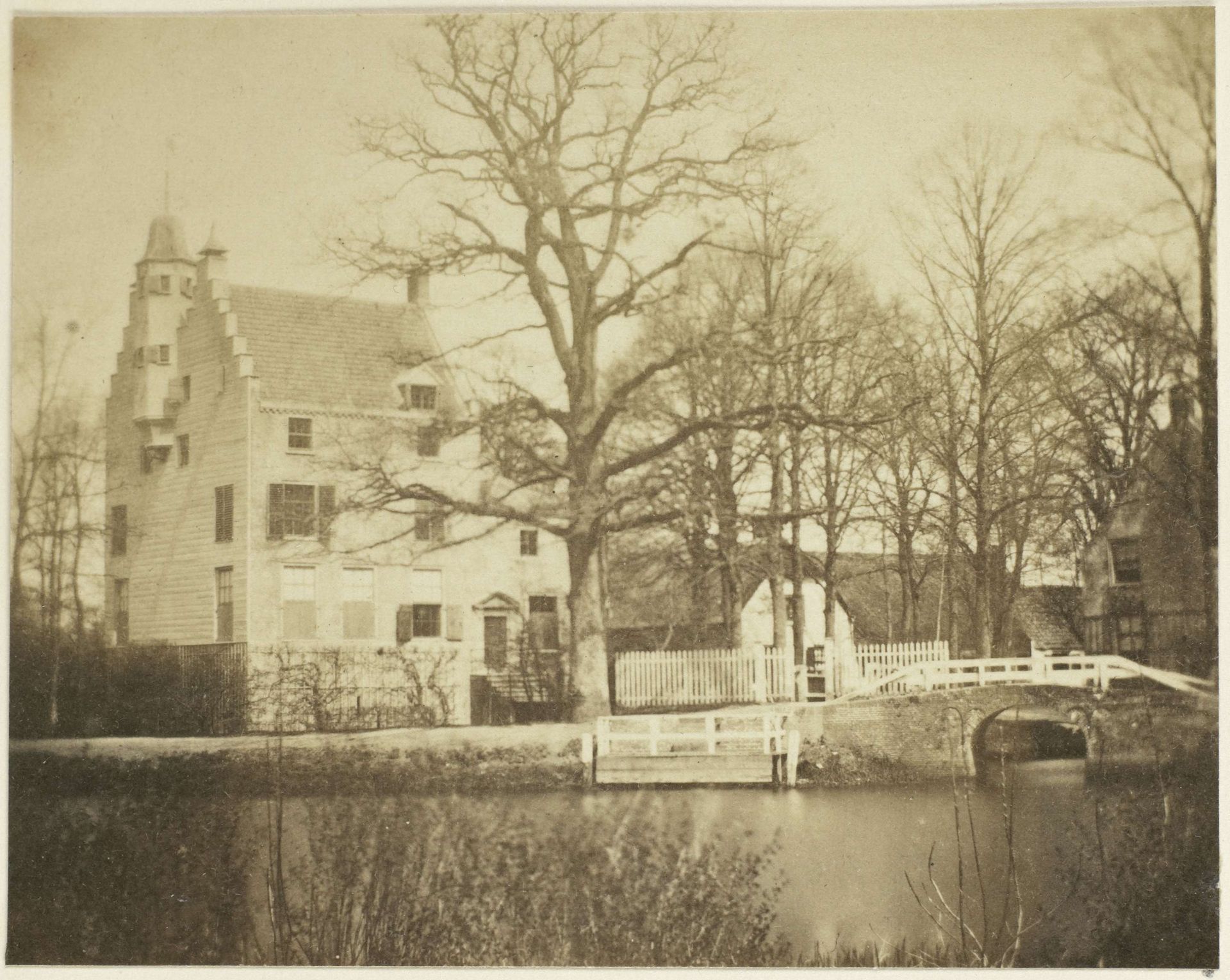 Gezicht op huis Oudaan langs de Vecht by Eduard Isaac Asser