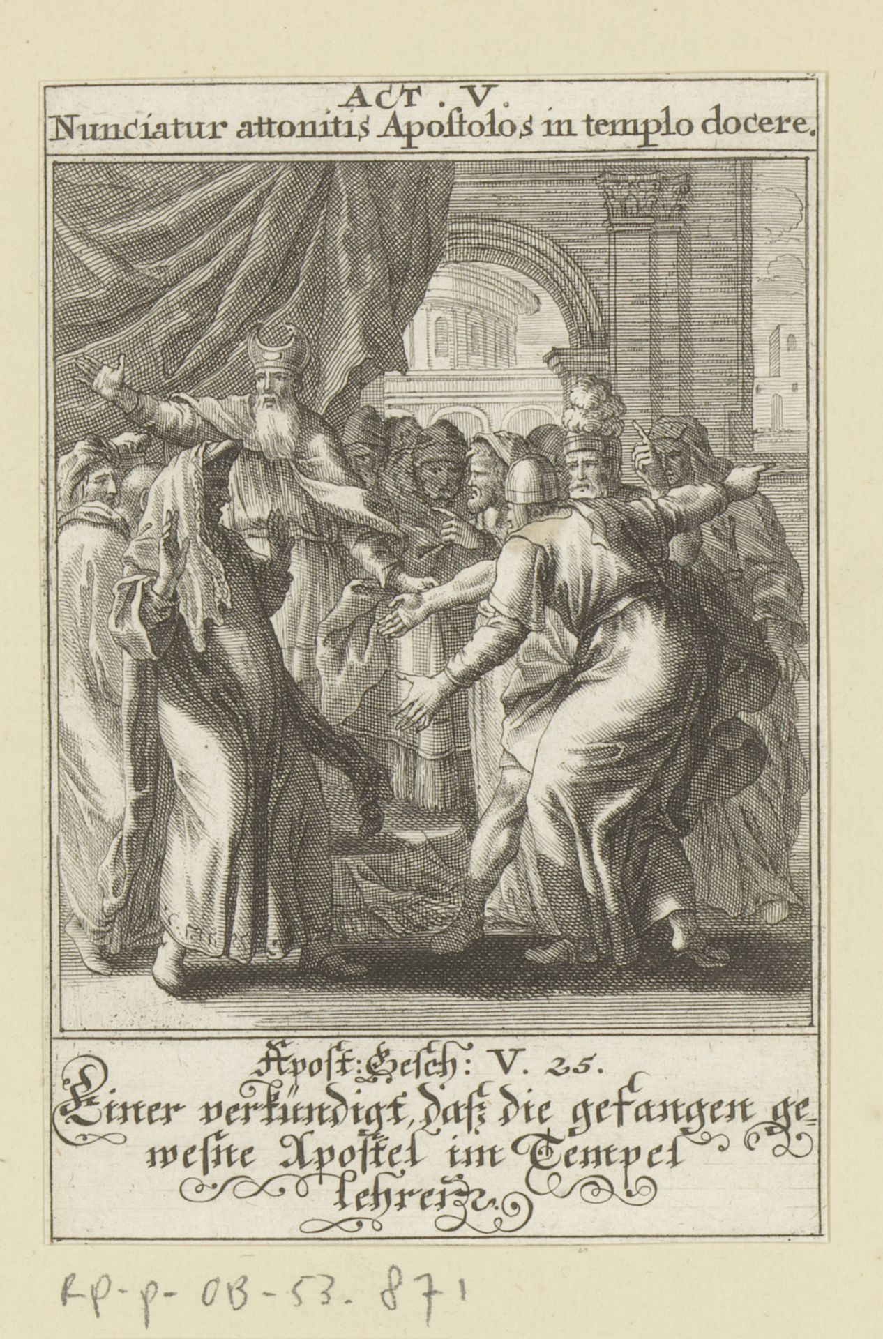 Ontsnapte apostelen onderrichten weer in de tempel by Anonymous
