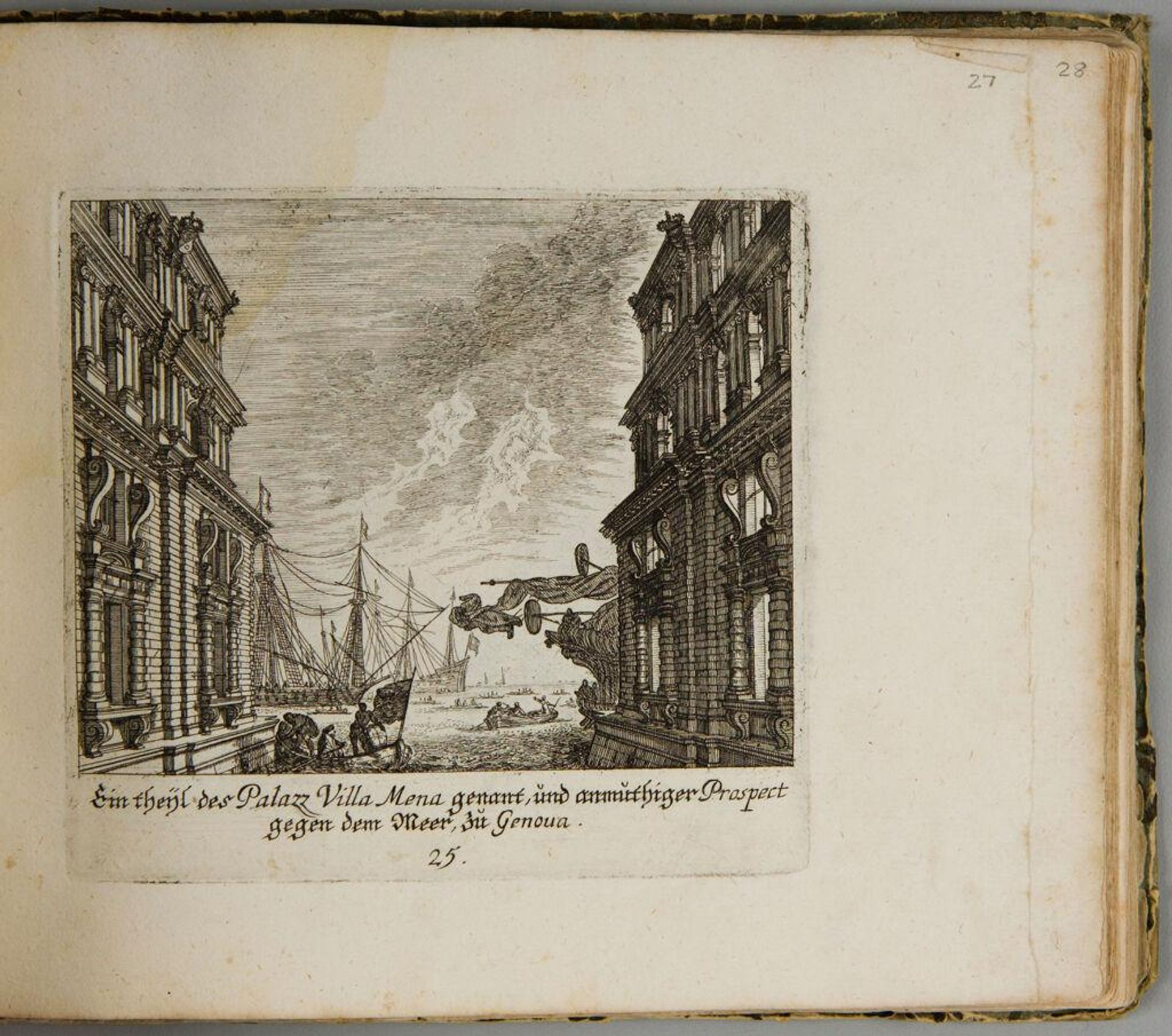Part of the Palazzo called Villa Mena, and Its Pleasant Prospect of the Sea, near Genoa by Melchior KÃ¼sel