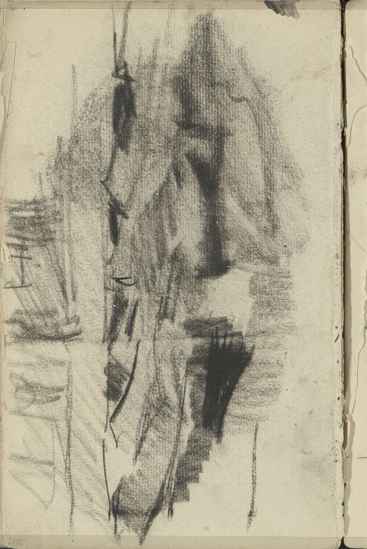 Studie, mogelijk van een gracht met boten by George Hendrik Breitner