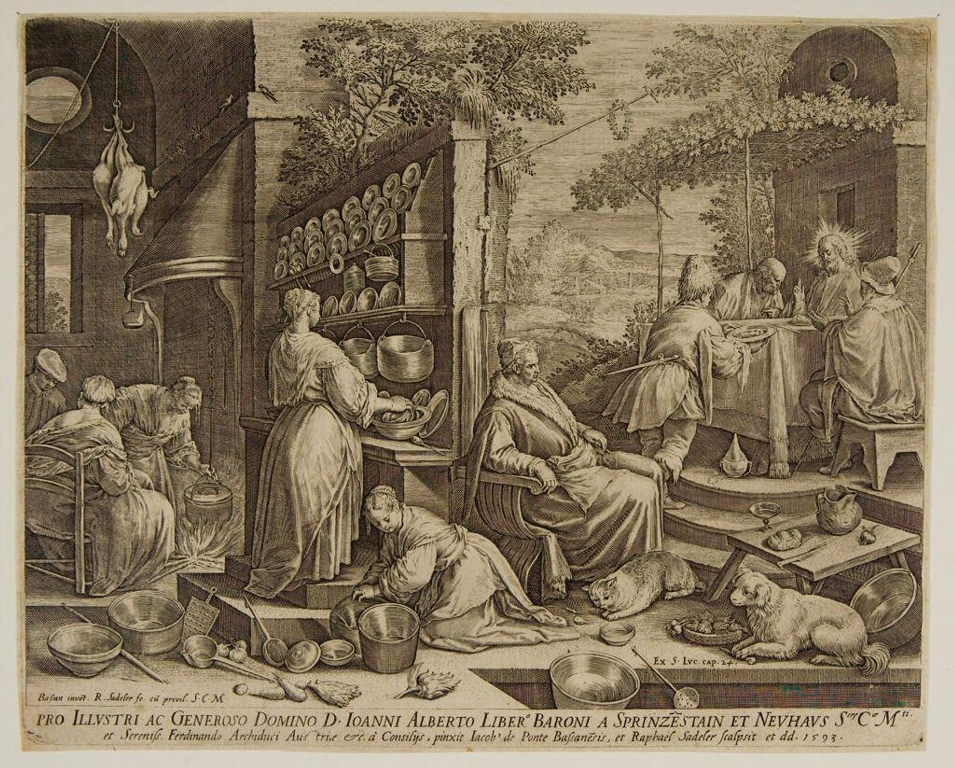 Supper at Emmaus by Raphael Sadeler, the Elder