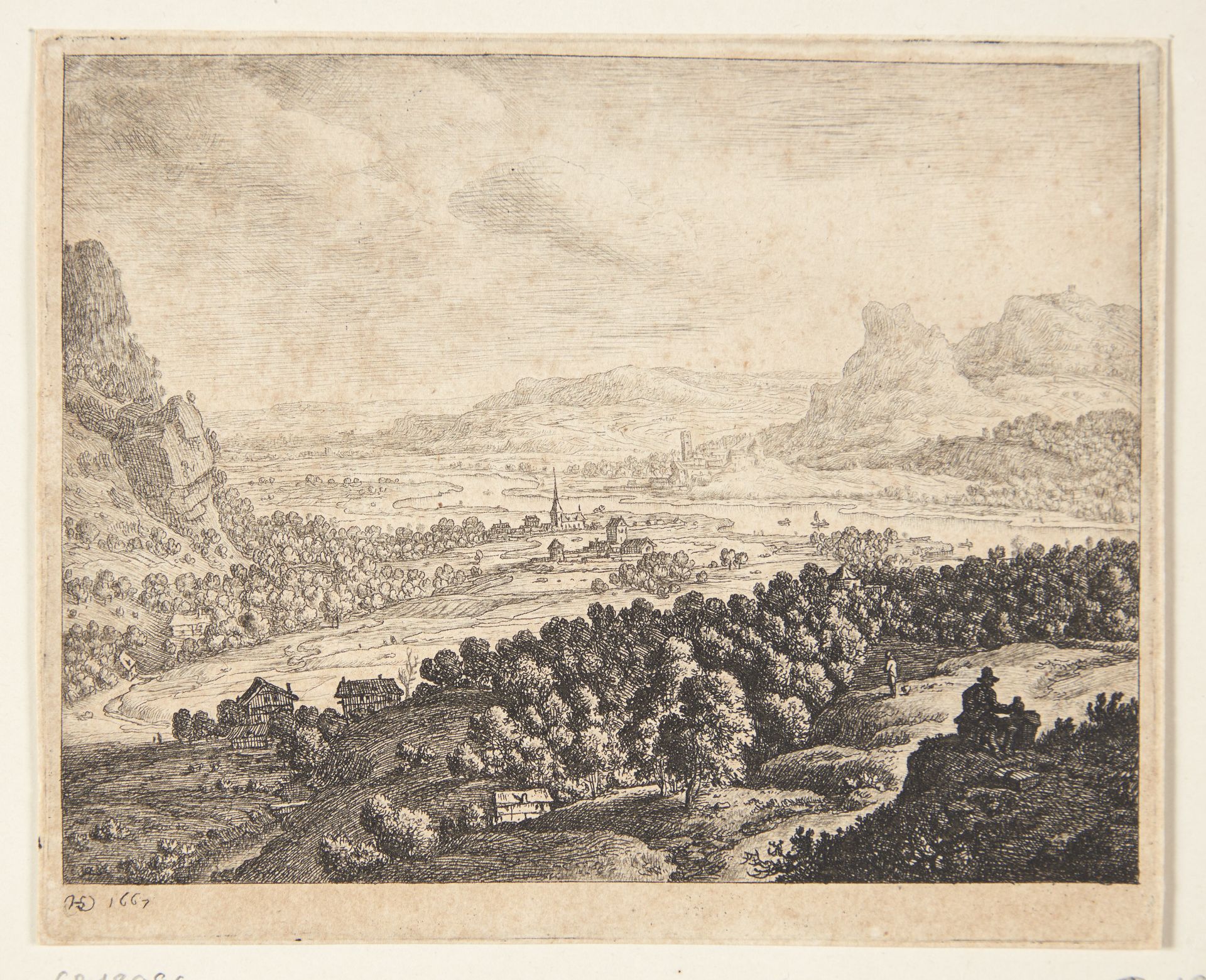 Flod i et bjergrigt landskab by Herman Saftleven