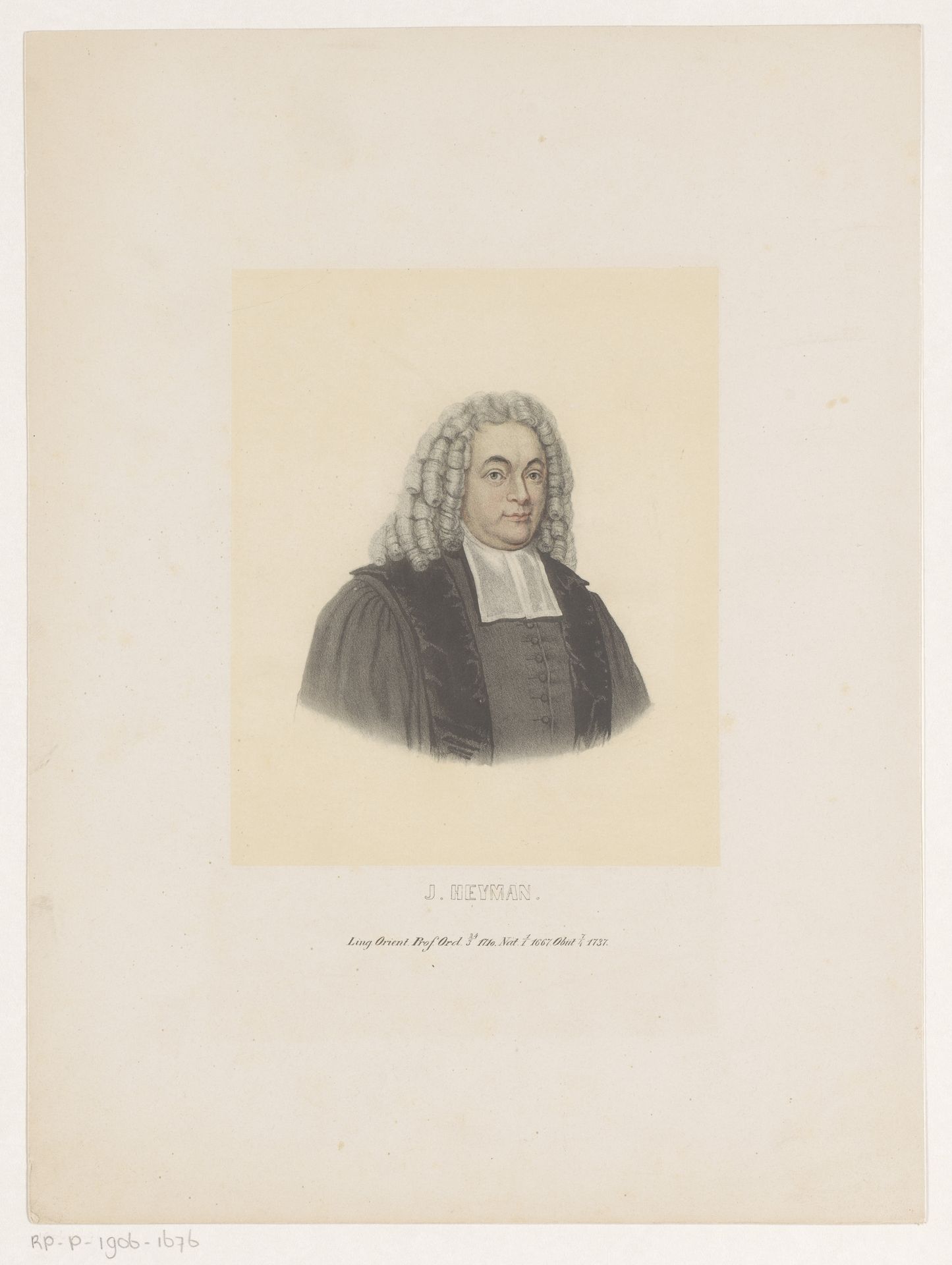 Portret van Johannes Heyman by Leendert (I) Springer