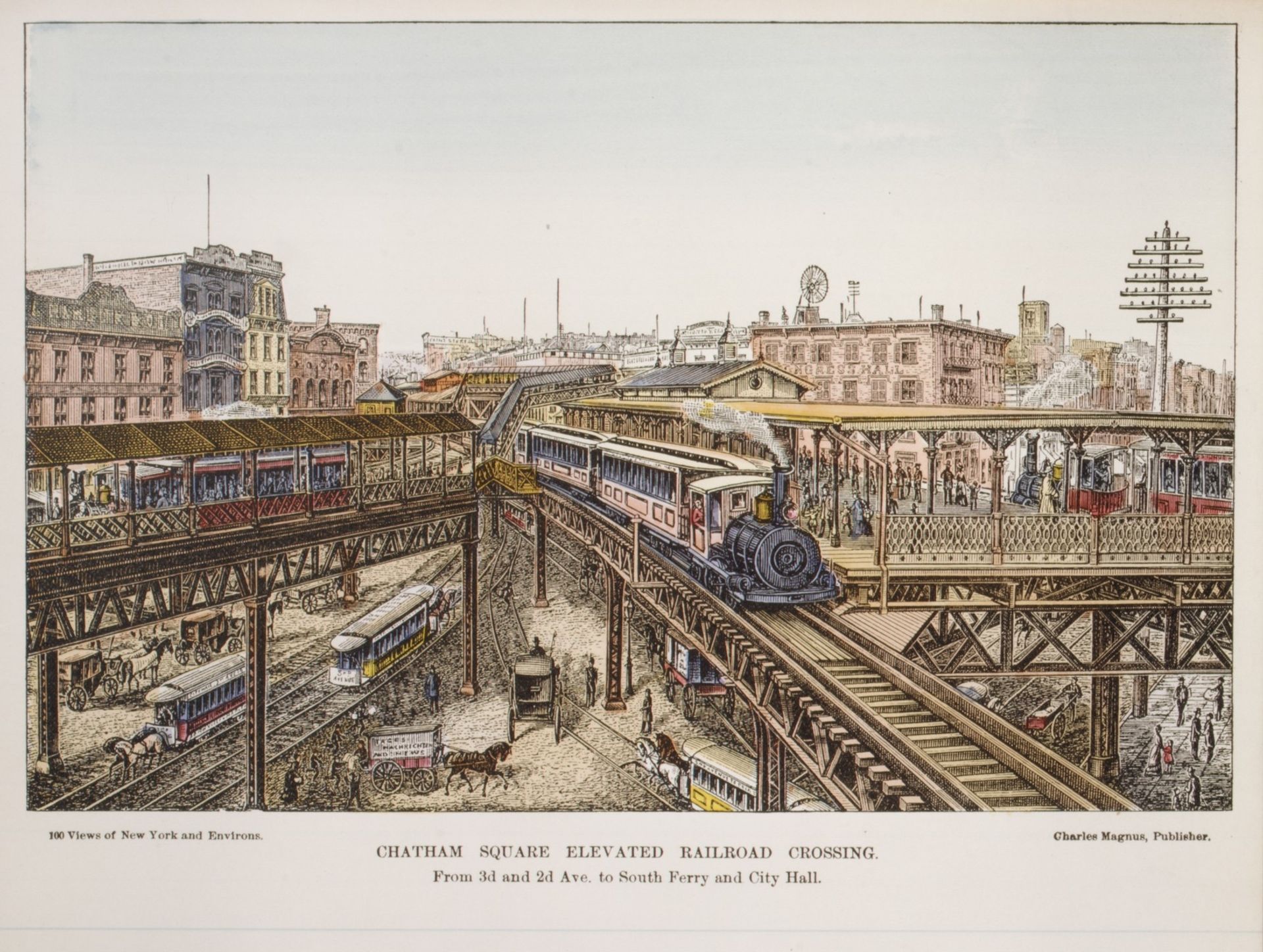 Chatham Square Elevated Railroad Crossing by Charles Magnus & Company