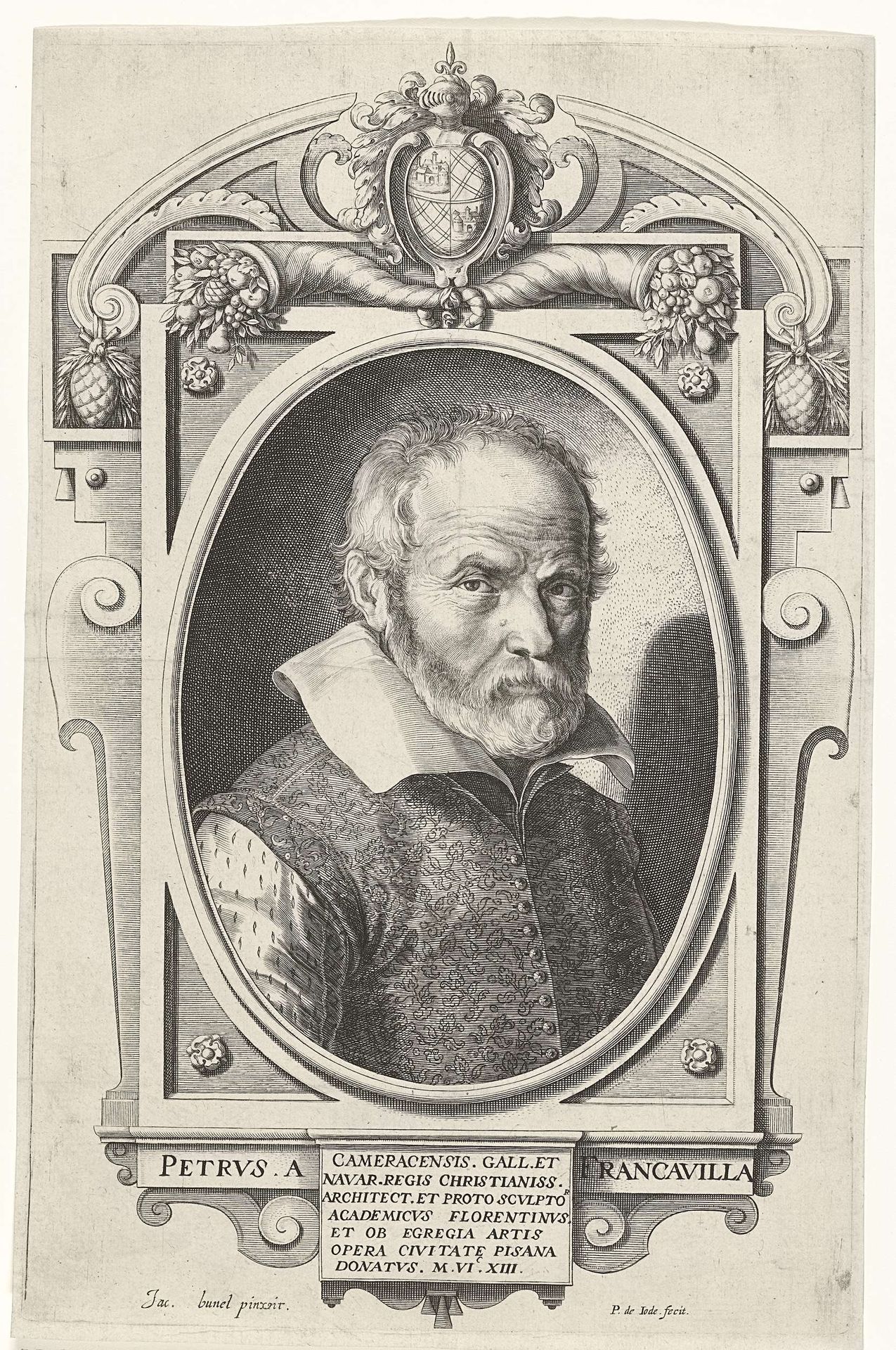 Portret van Pietro Francavilla (Pietro Franqueville) by Pieter de Jode I