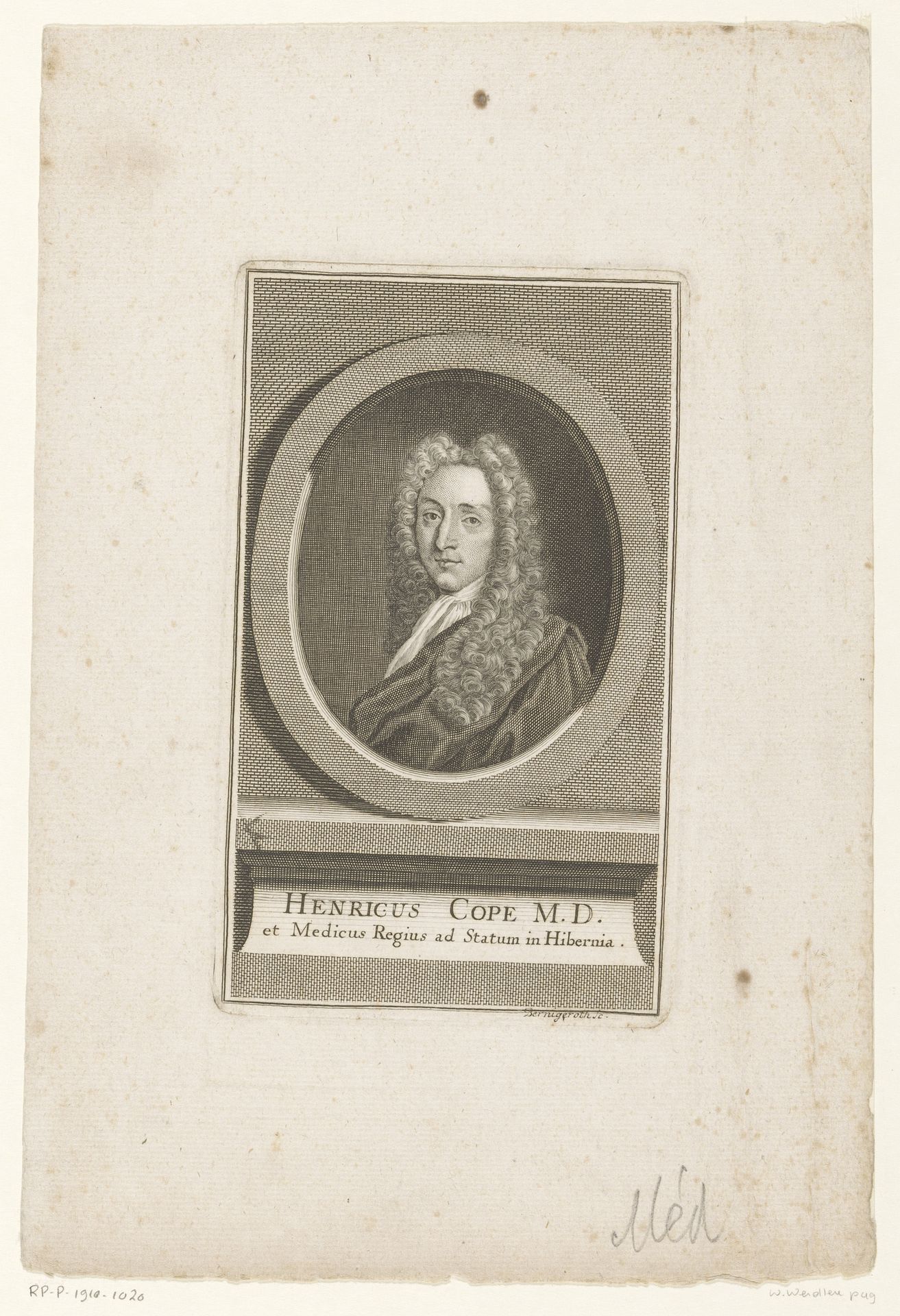 Portret van Henry Cope by Martin Bernigeroth