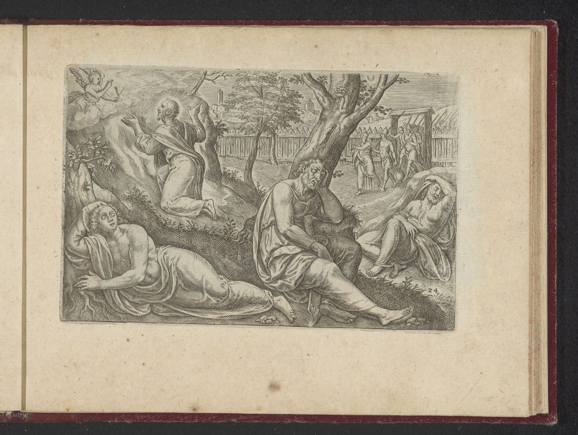 Christus in de hof van Gethsemane by Philips Galle
