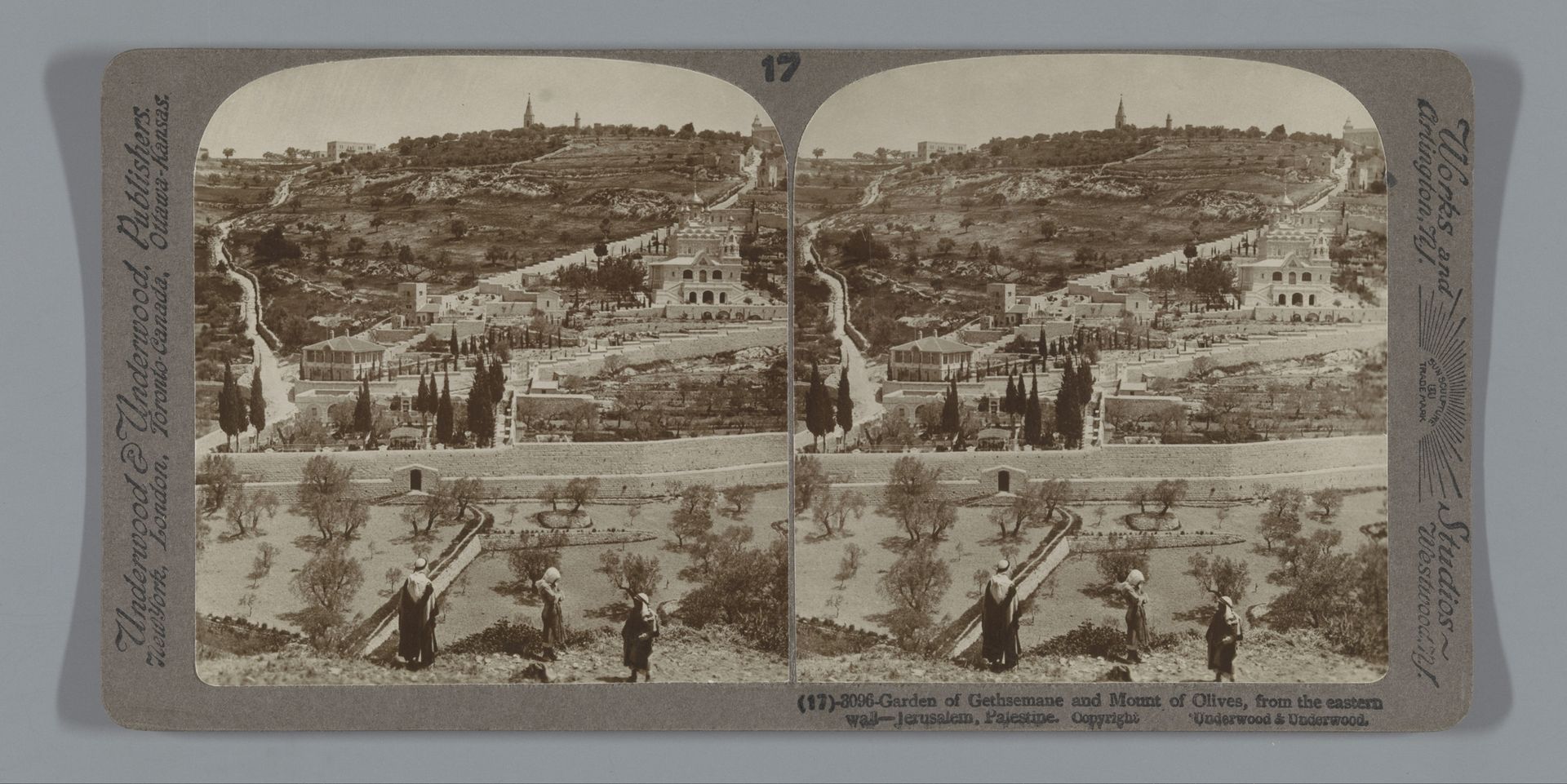 Gezicht op de tuin van Getsemane en de Olijfberg, Jeruzalem by Anonymous