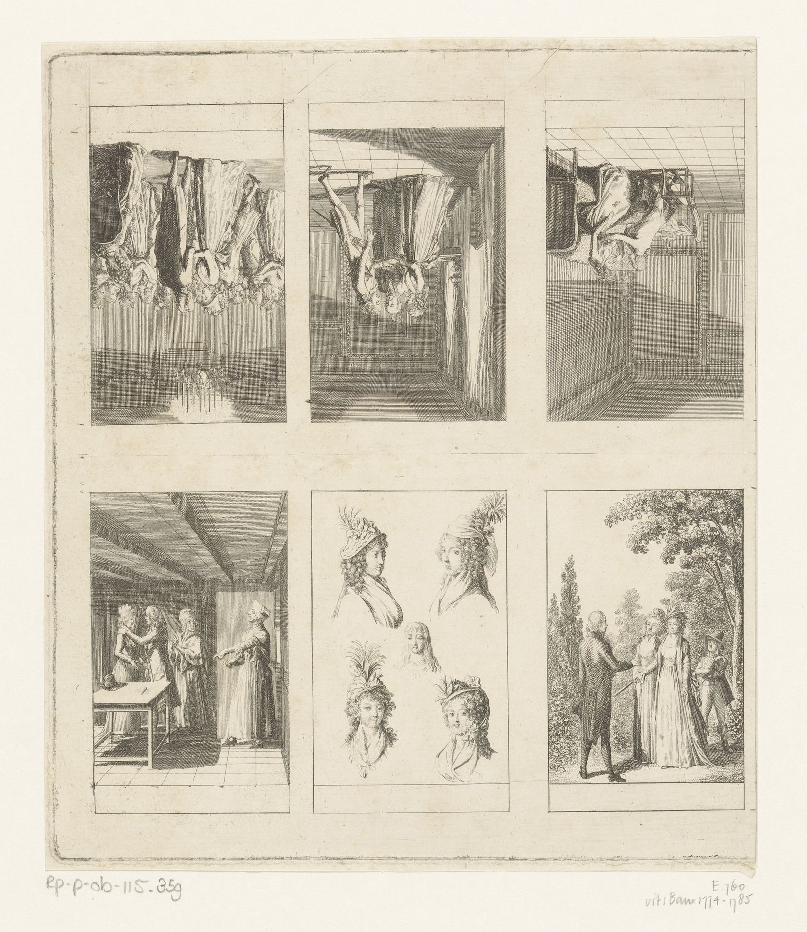 Zes voorstellingen uit de huwelijksgeschiedenis by Daniel Nikolaus Chodowiecki