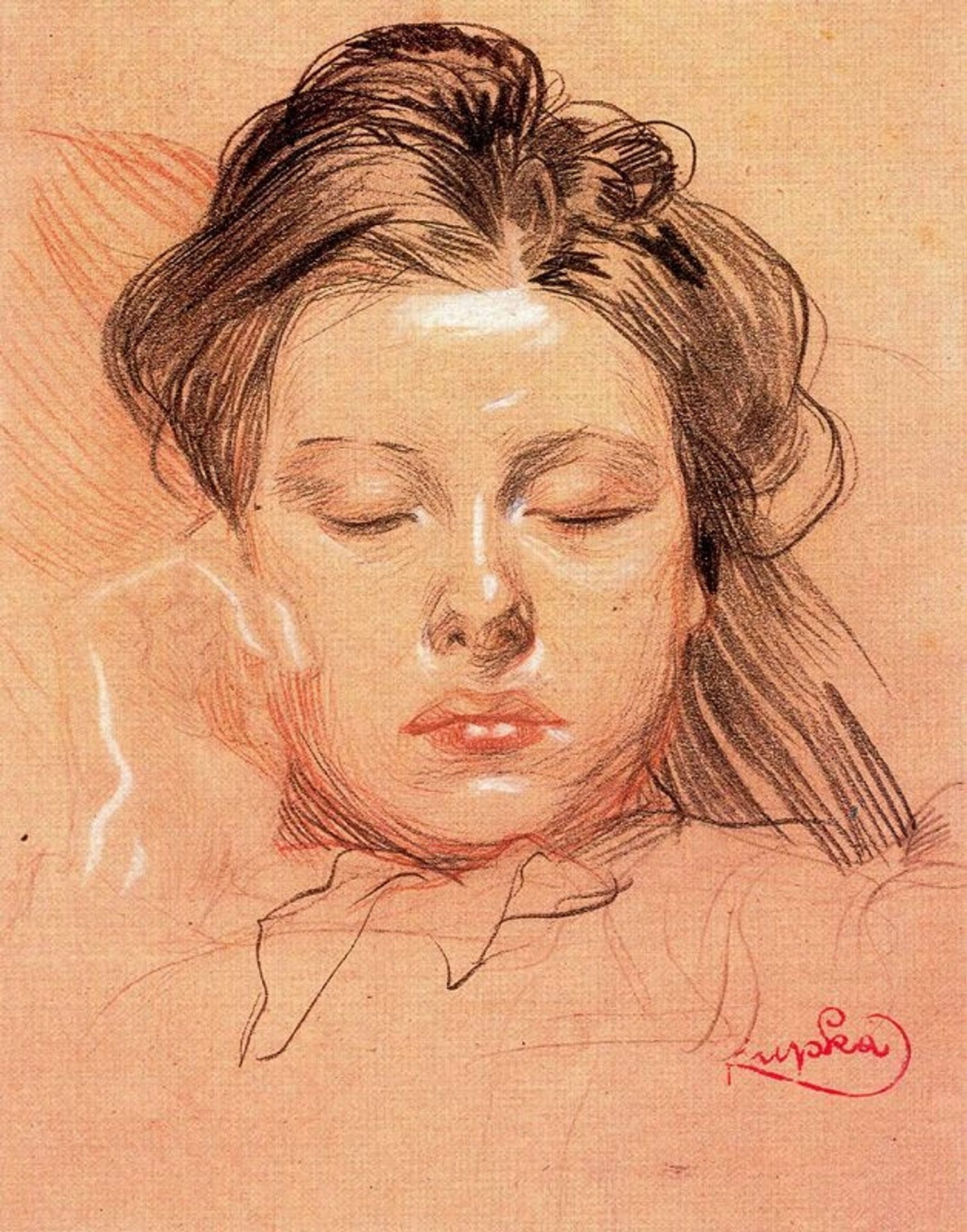 Sleeping Face by Frantisek Kupka