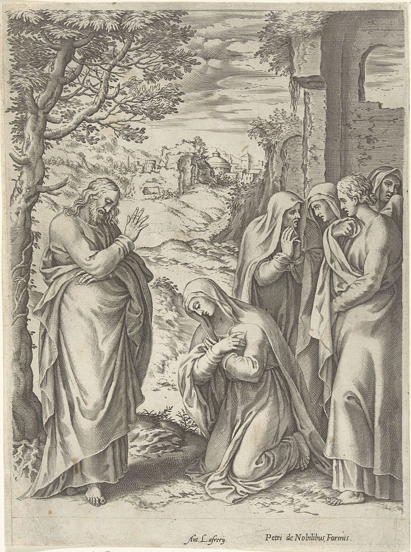 Christus verschijnt aan de heilige vrouwen by Cornelis Cort