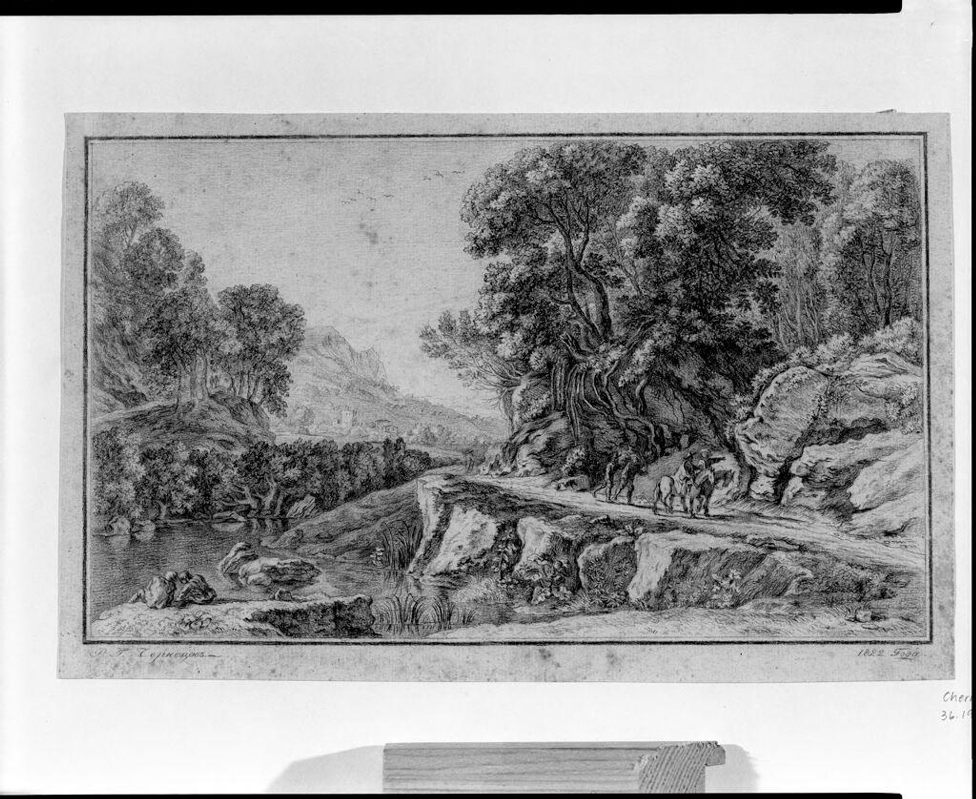 Two Horsemen, after an etching by Herman van Swanevelt by Grigorii Grigorievich Chernetsov