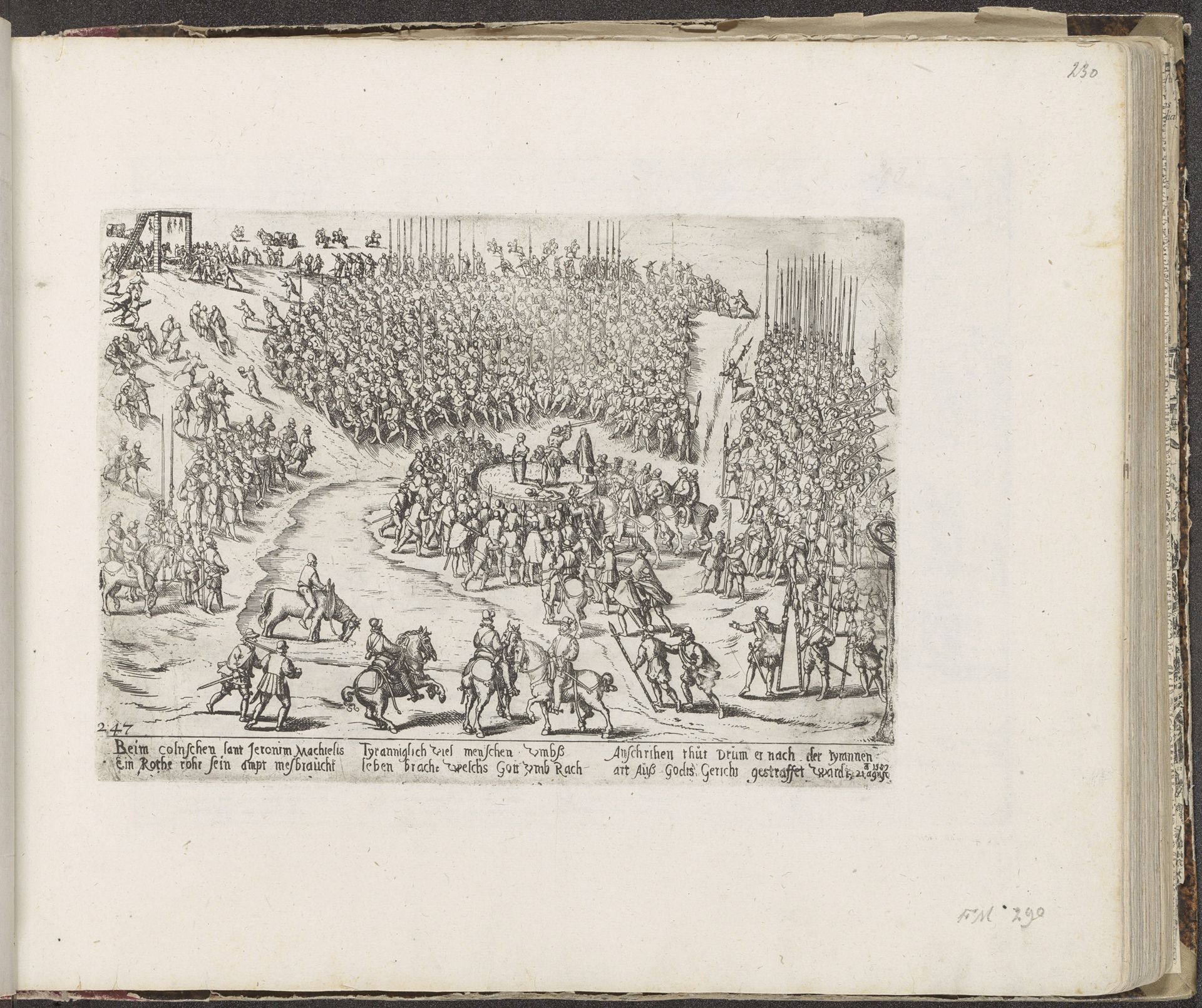 Executie van Hieronymus Michiels in Keulen, 1587 by Frans Hogenberg