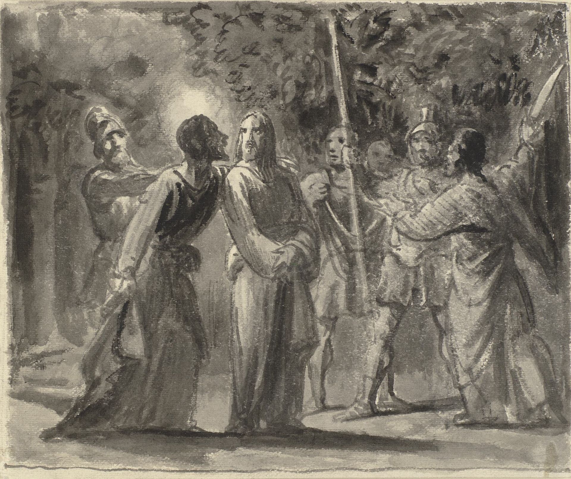 Jesus kysses af Judas i Getsemane Have by Wilhelm Marstrand