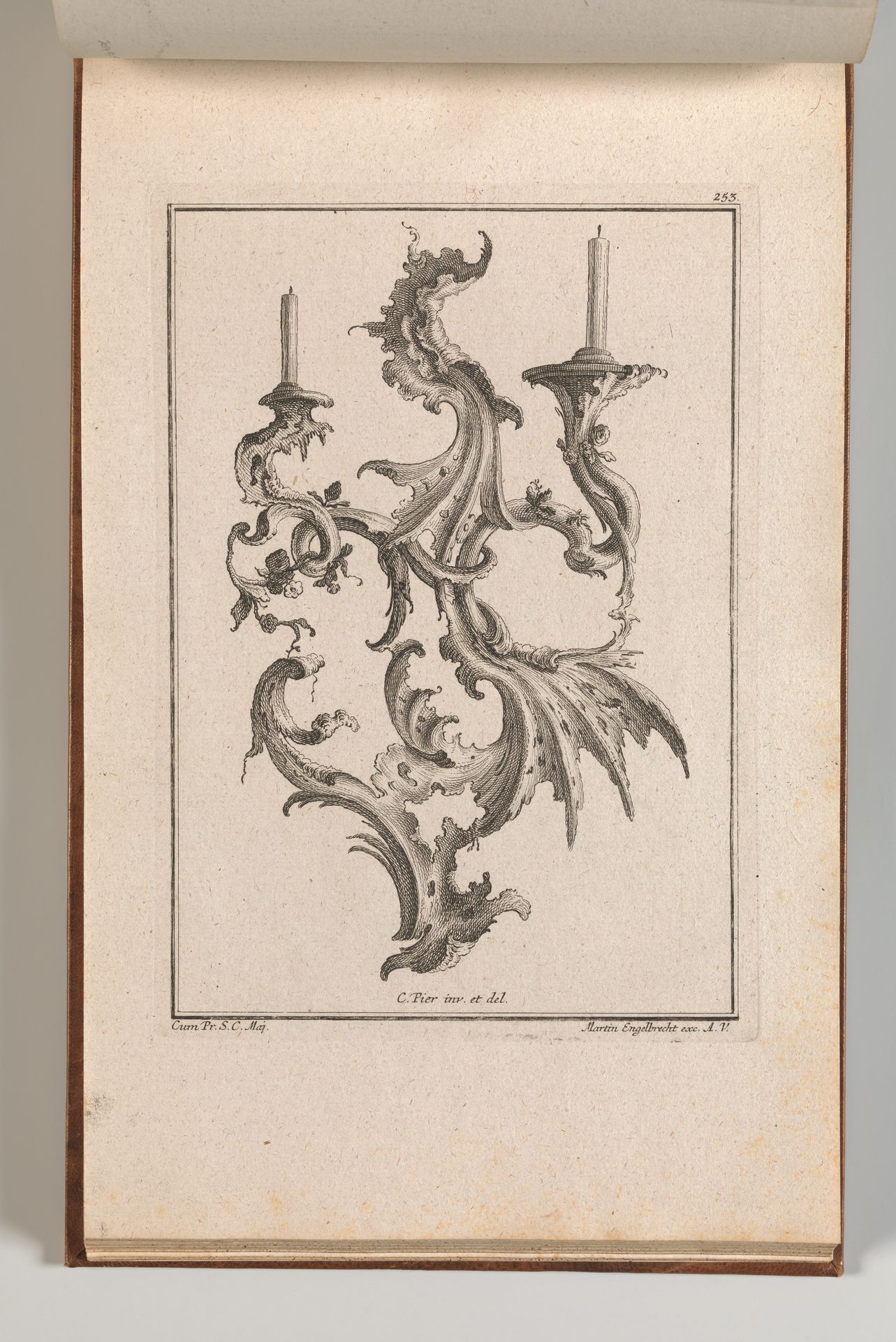 Design for a Two-Armed Candelabra, Plate 4 from an Untitled Series of Designs for Suspended Candelabra by Carl Pier