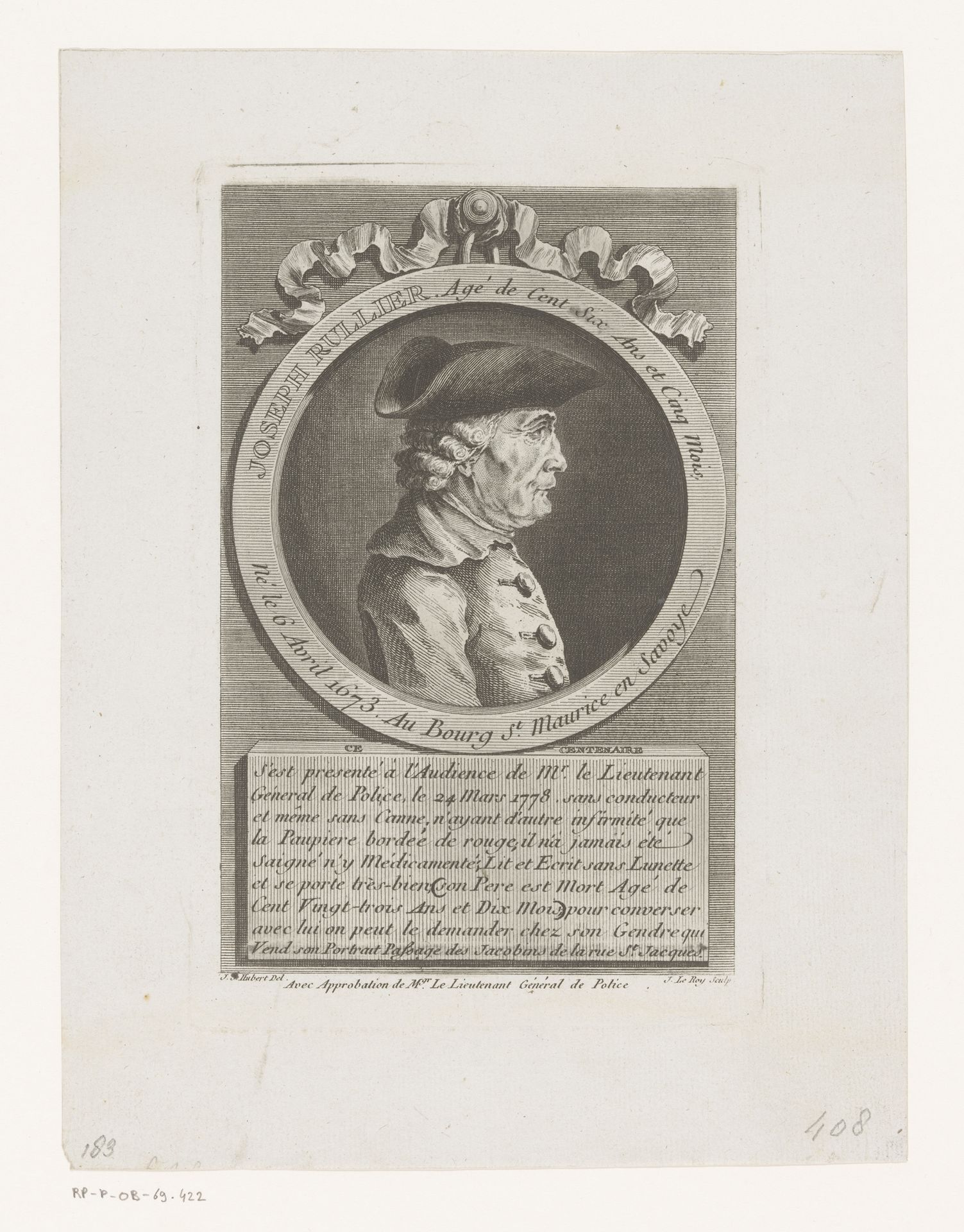 Portret van Joseph Rullier by Jacques Le Roy