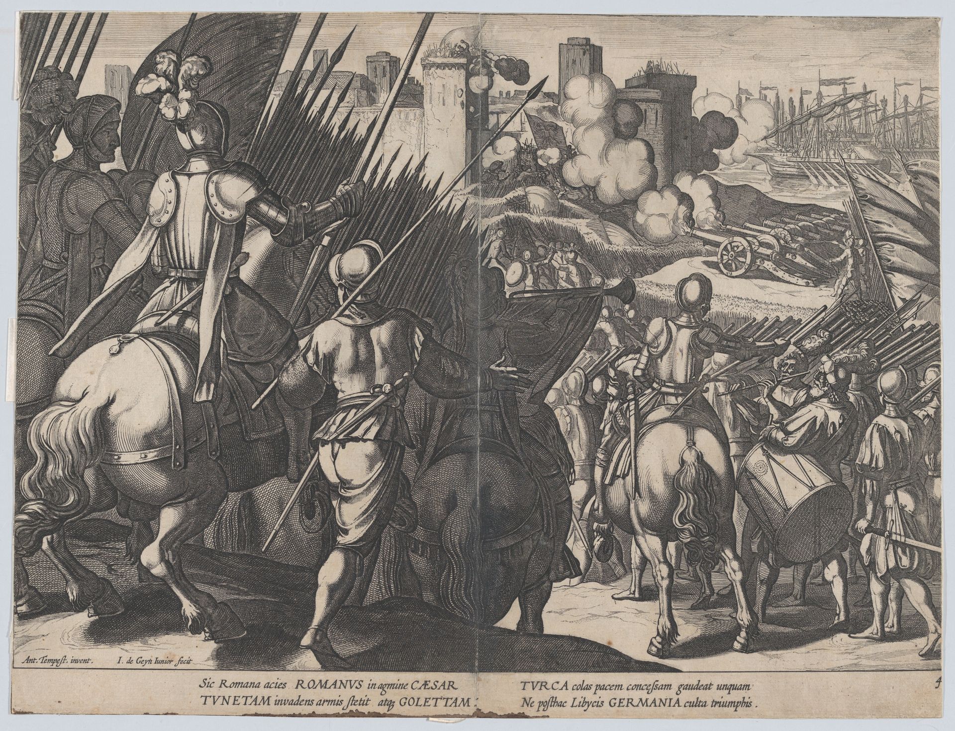 Plate 4: The victory of Goleta, near Tunis, from the "Triumphs of Charles V" by Jacques de Gheyn III