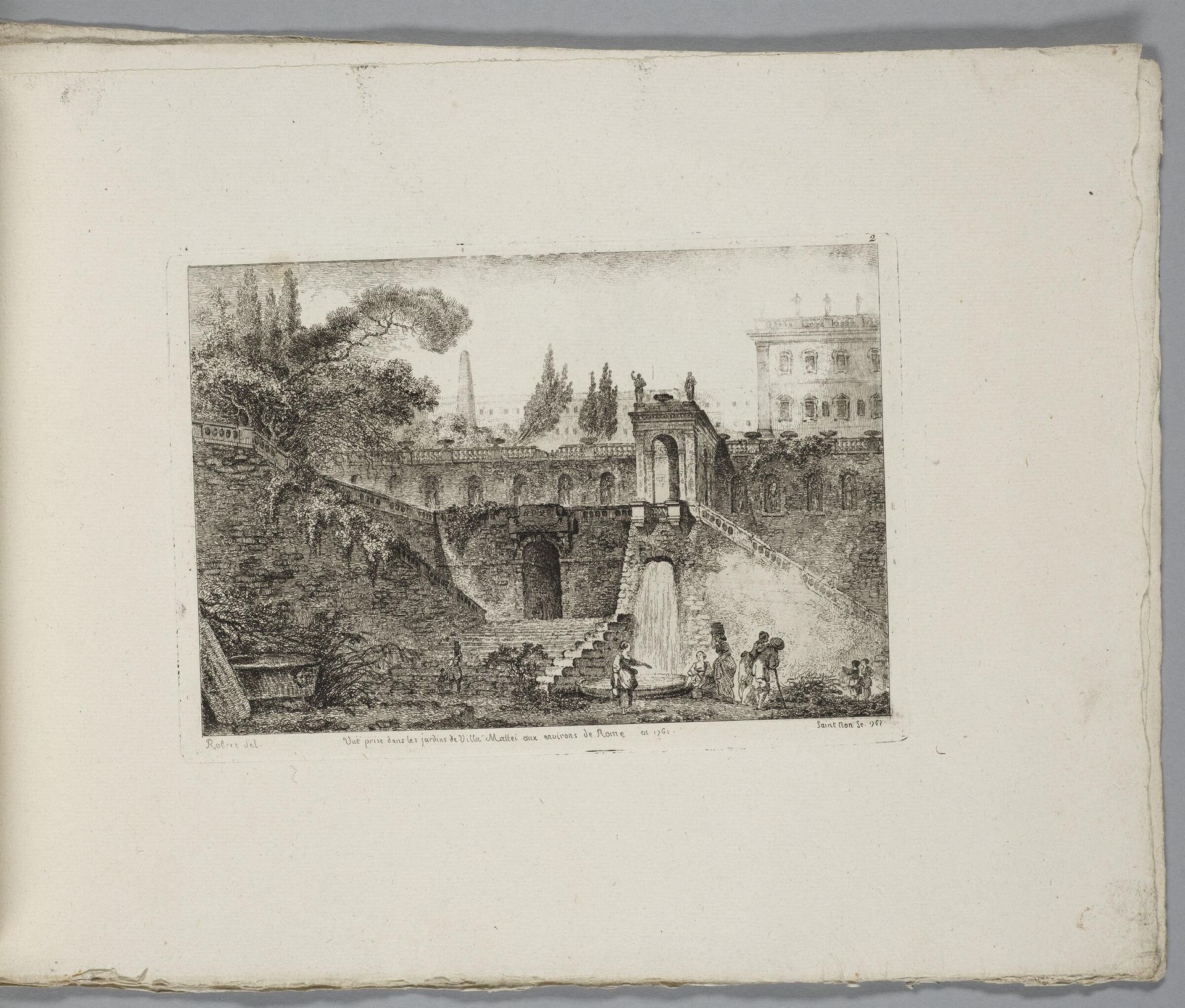 View of the Gardens at Villa Mattei in Rome in 1761 by Jean-Claude Richard, AbbÃ© de Saint-Non