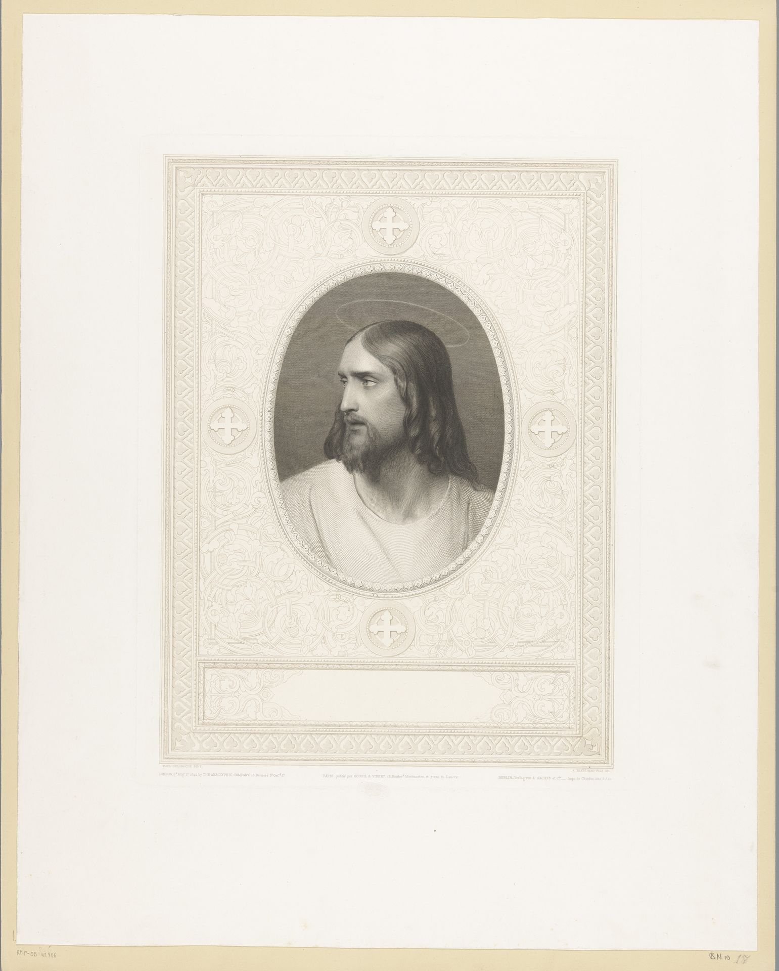 Christus in een versierde lijst by Auguste Thomas Marie Blanchard